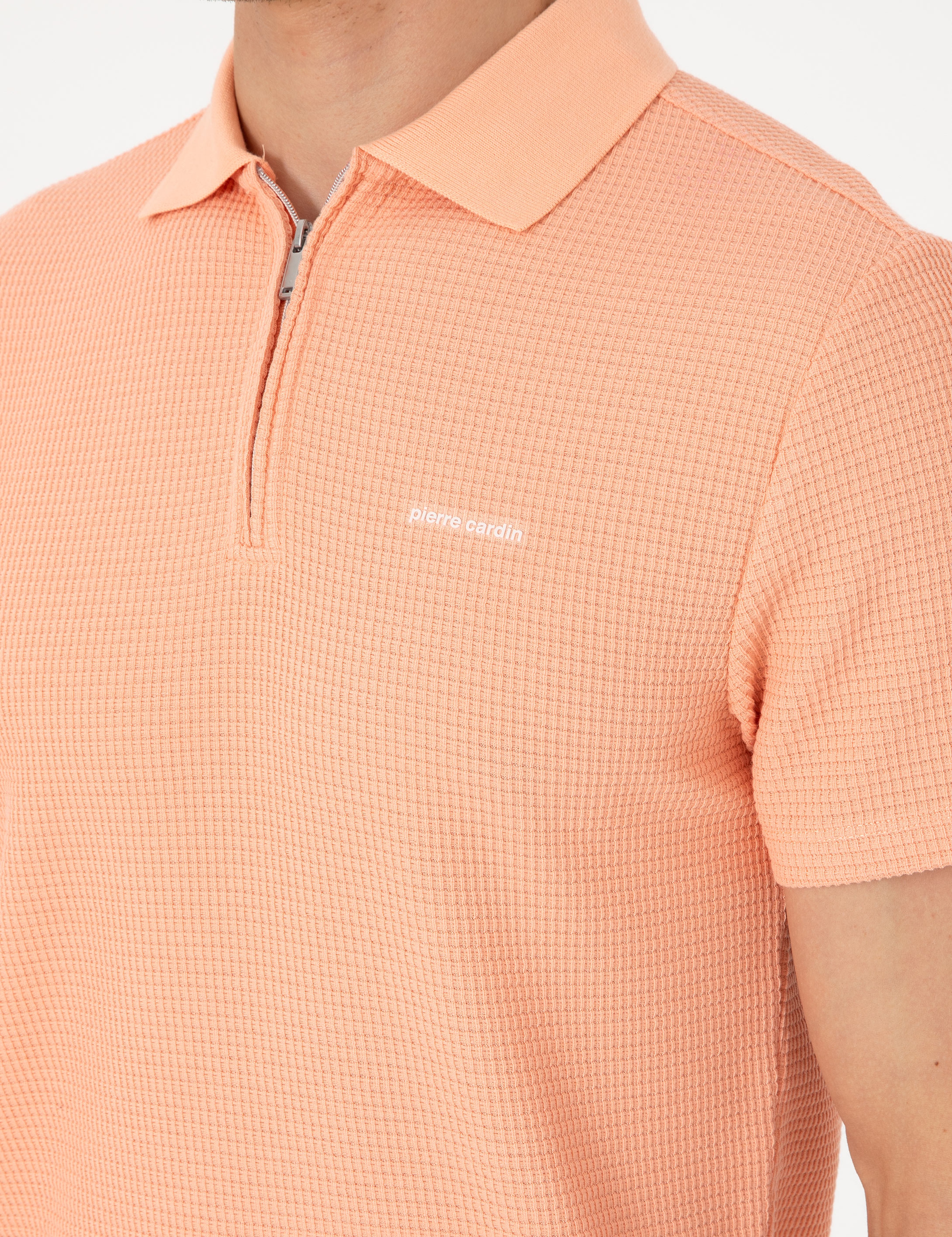 Somon Slim Fit Örme Dokulu Polo Yaka Tişört - Image 7