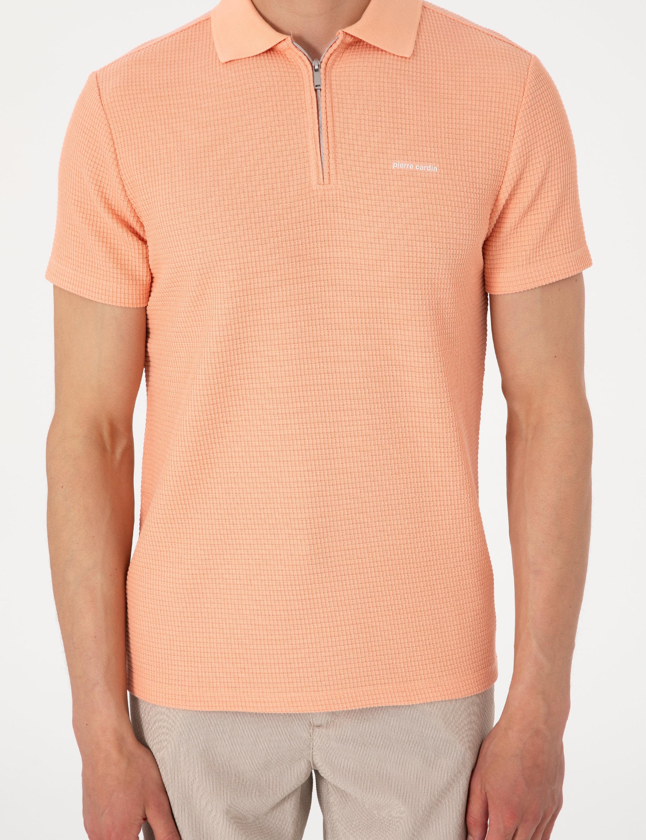 Somon Slim Fit Örme Dokulu Polo Yaka Tişört