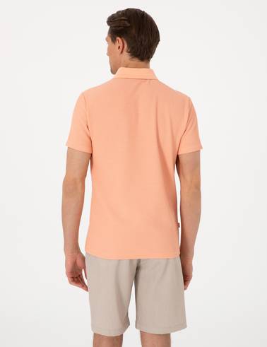 Somon Slim Fit Örme Dokulu Polo Yaka Tişört