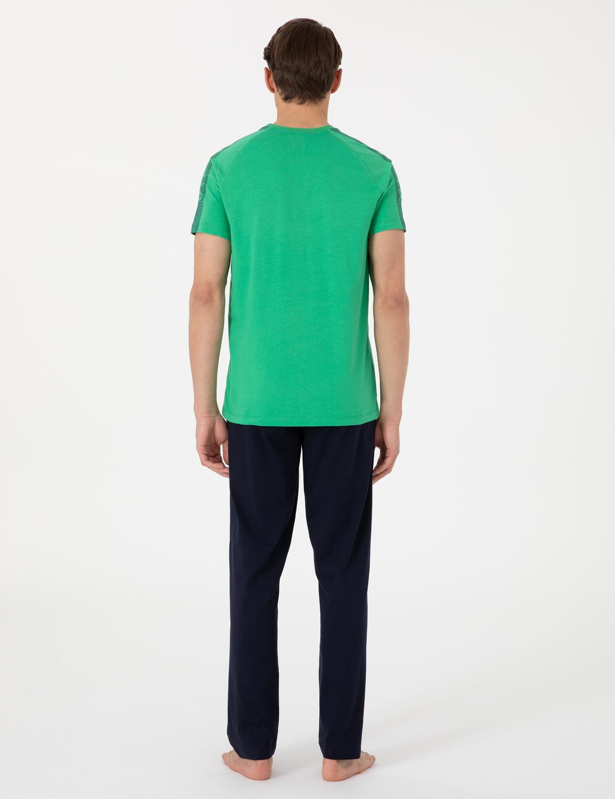 Yeşil Kısakol Pijama Takımı - 50314418005