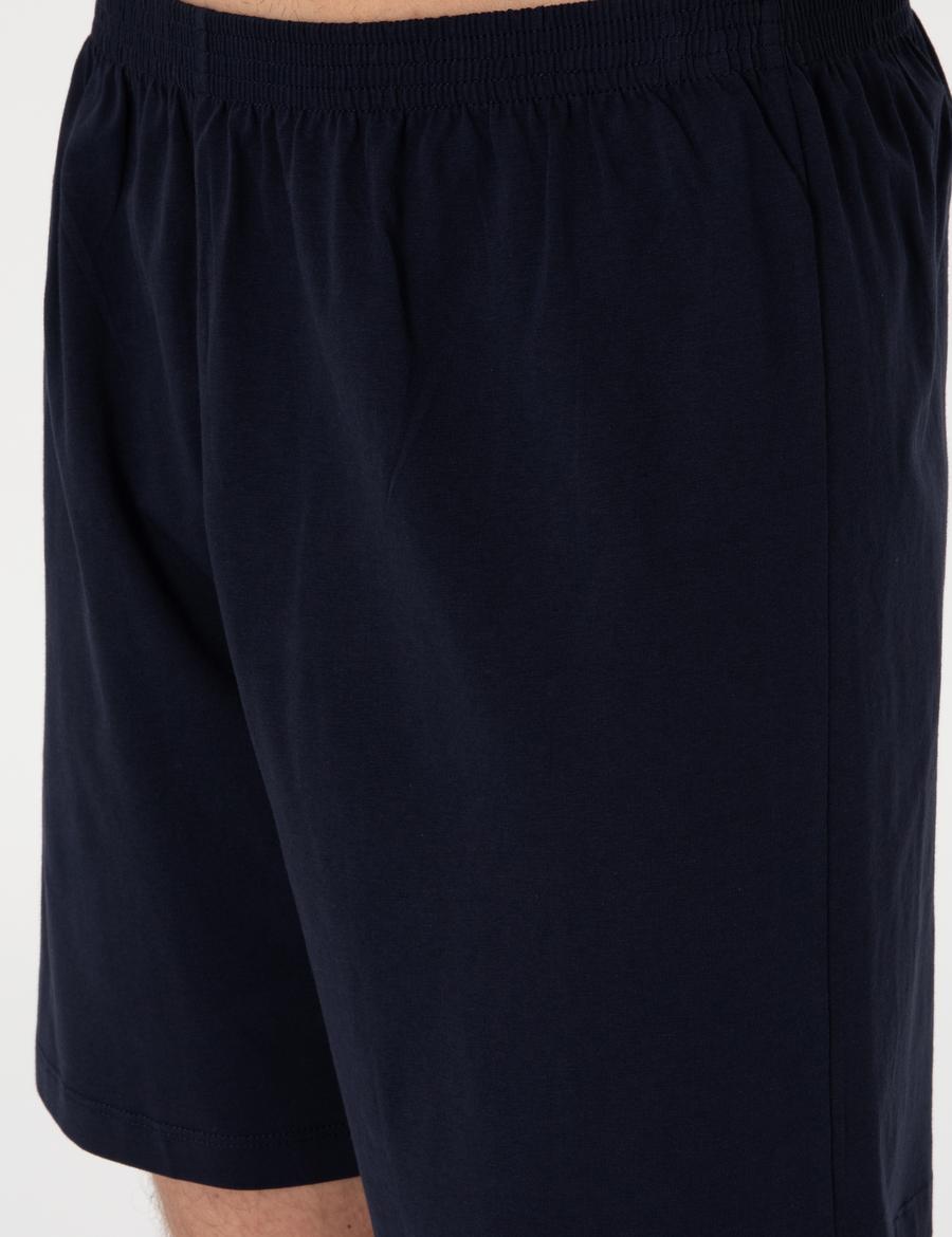 Mavi Kısakol 3'lü Jakarlı Pijama Takımı