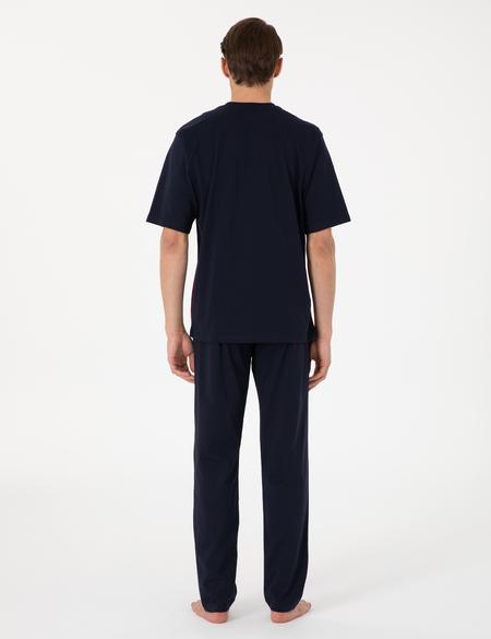 Bordo Kısakol 3'lü Jakarlı Pijama Takımı - 50314443004