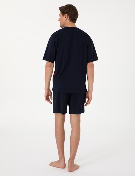 Bordo Kısakol 3'lü Jakarlı Pijama Takımı - 50314443004