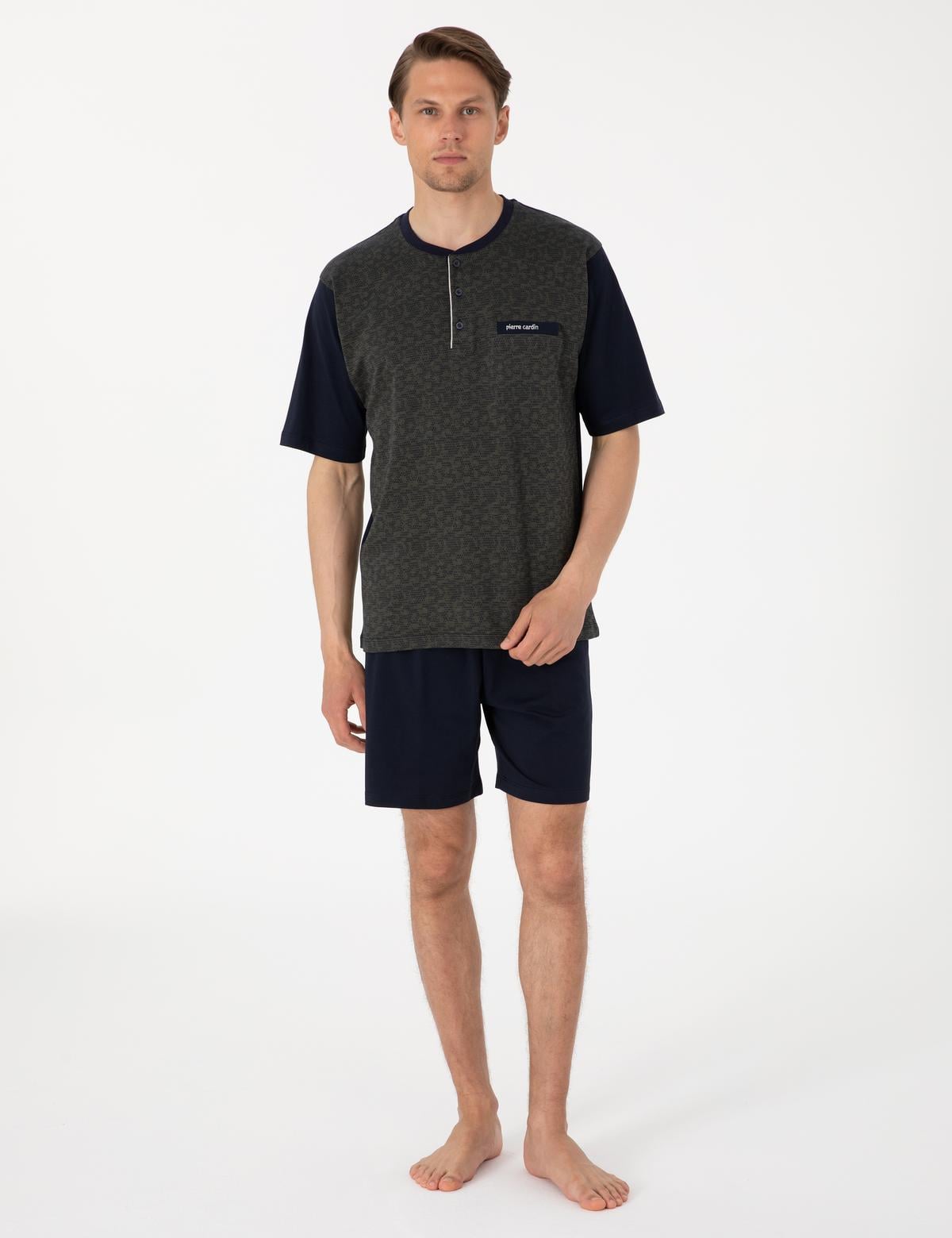 Yeşil Kısakol 3'lü Jakarlı Pijama Takımı