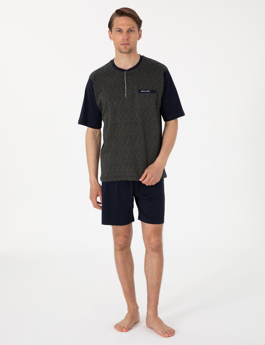 Yeşil Kısakol 3'lü Jakarlı Pijama Takımı