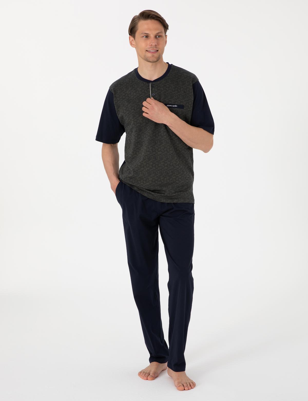 Yeşil Kısakol 3'lü Jakarlı Pijama Takımı - 50314444002