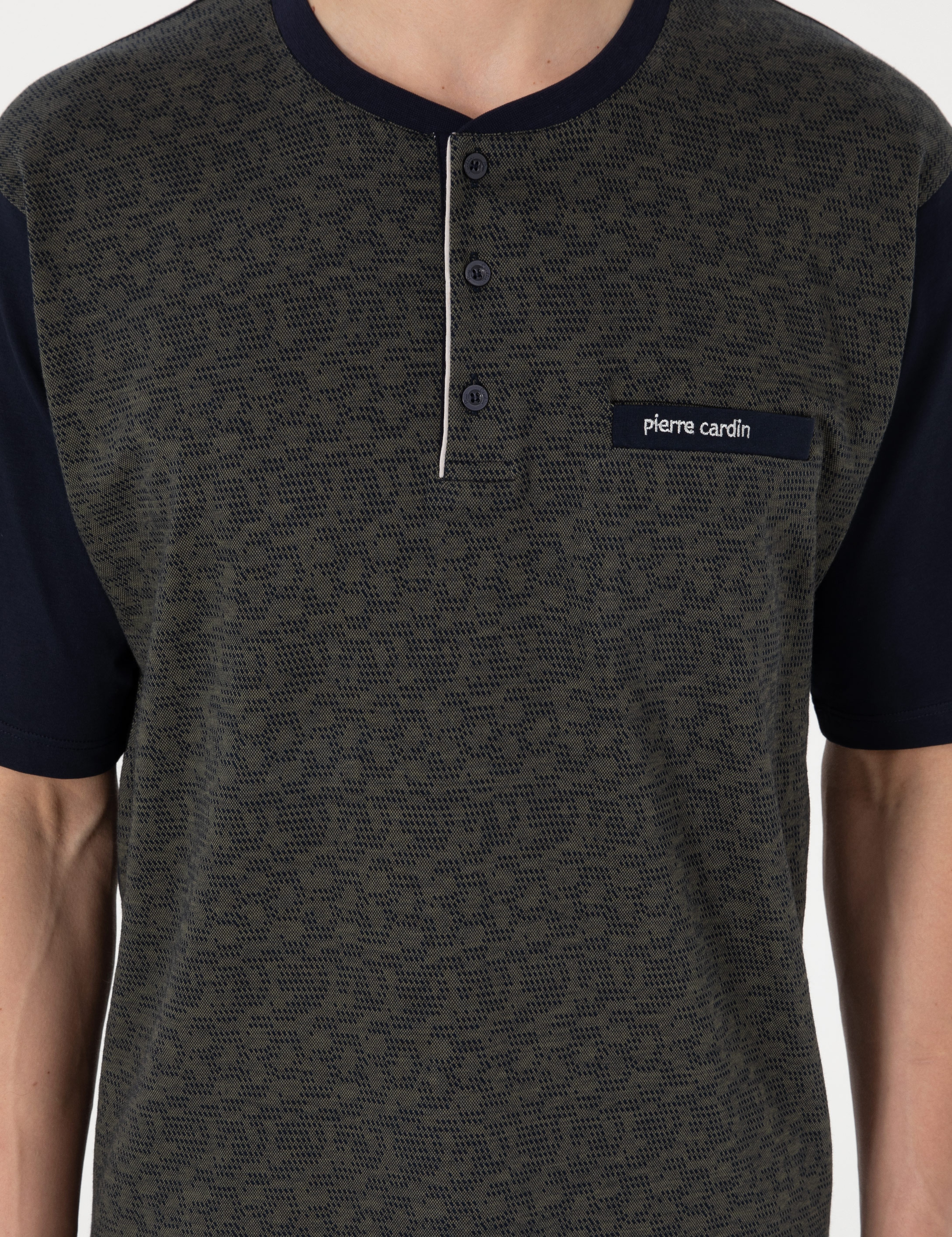 Yeşil Kısakol 3'lü Jakarlı Pijama Takımı - Image 5