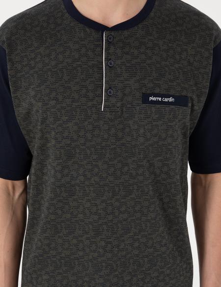 Yeşil Kısakol 3'lü Jakarlı Pijama Takımı - 50314444002