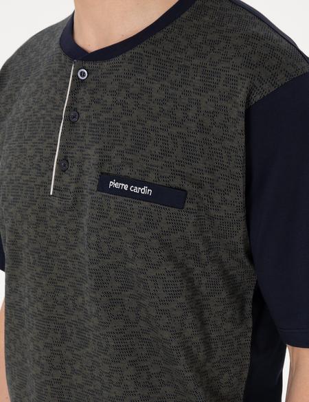 Yeşil Kısakol 3'lü Jakarlı Pijama Takımı - 50314444002