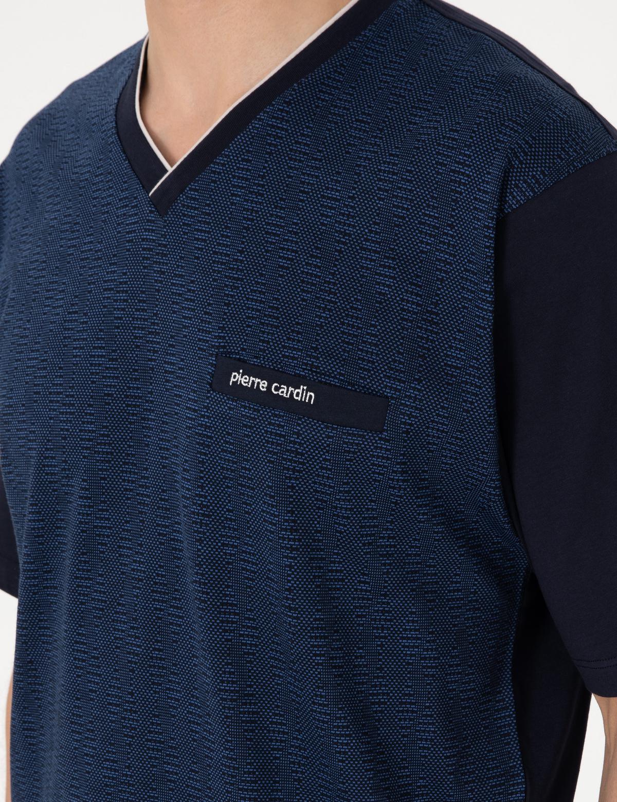 Mavi Kısakol 3'lü Jakarlı Pijama Takımı - 50314445018