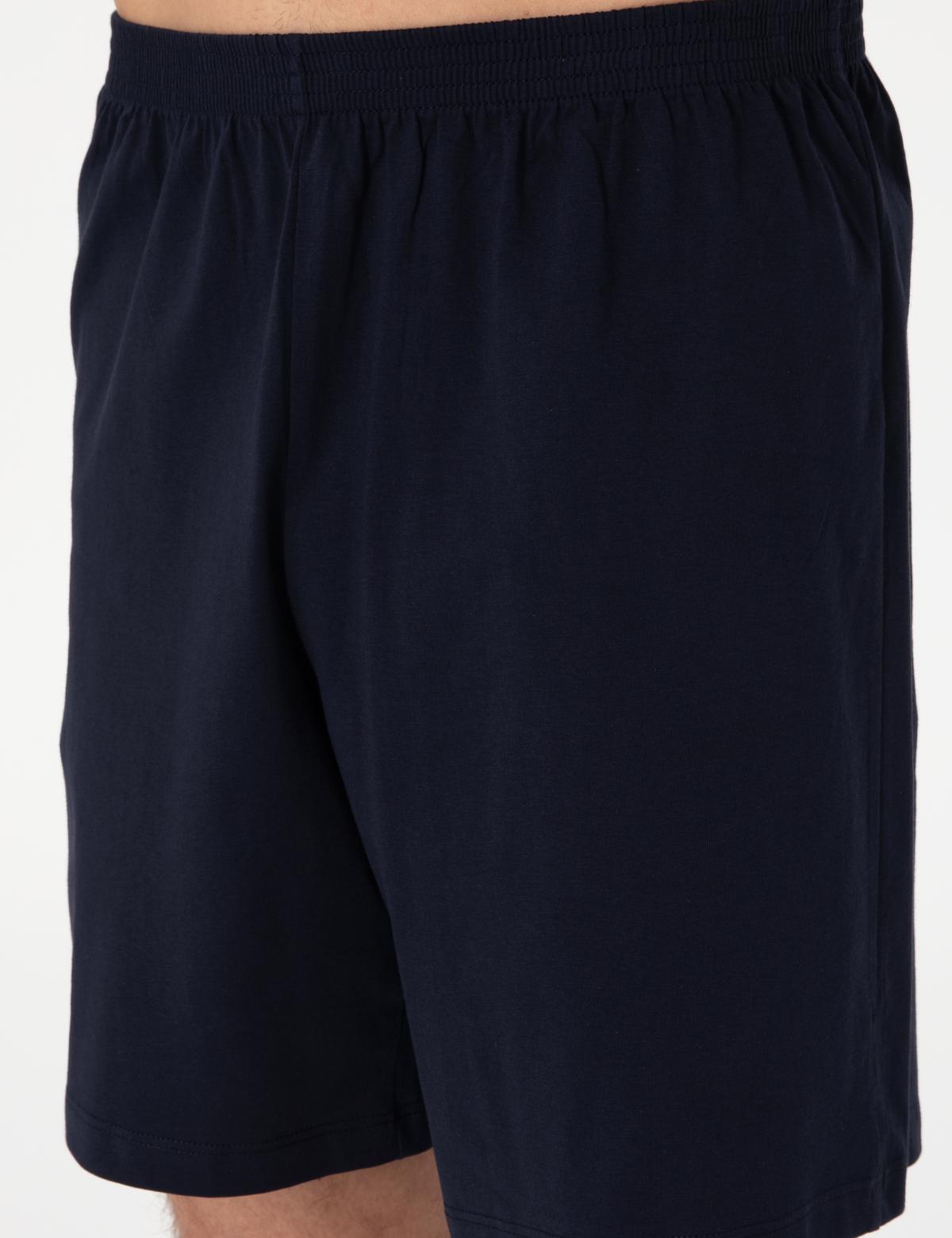 Mavi Kısakol 3'lü Jakarlı Pijama Takımı - 50314445018