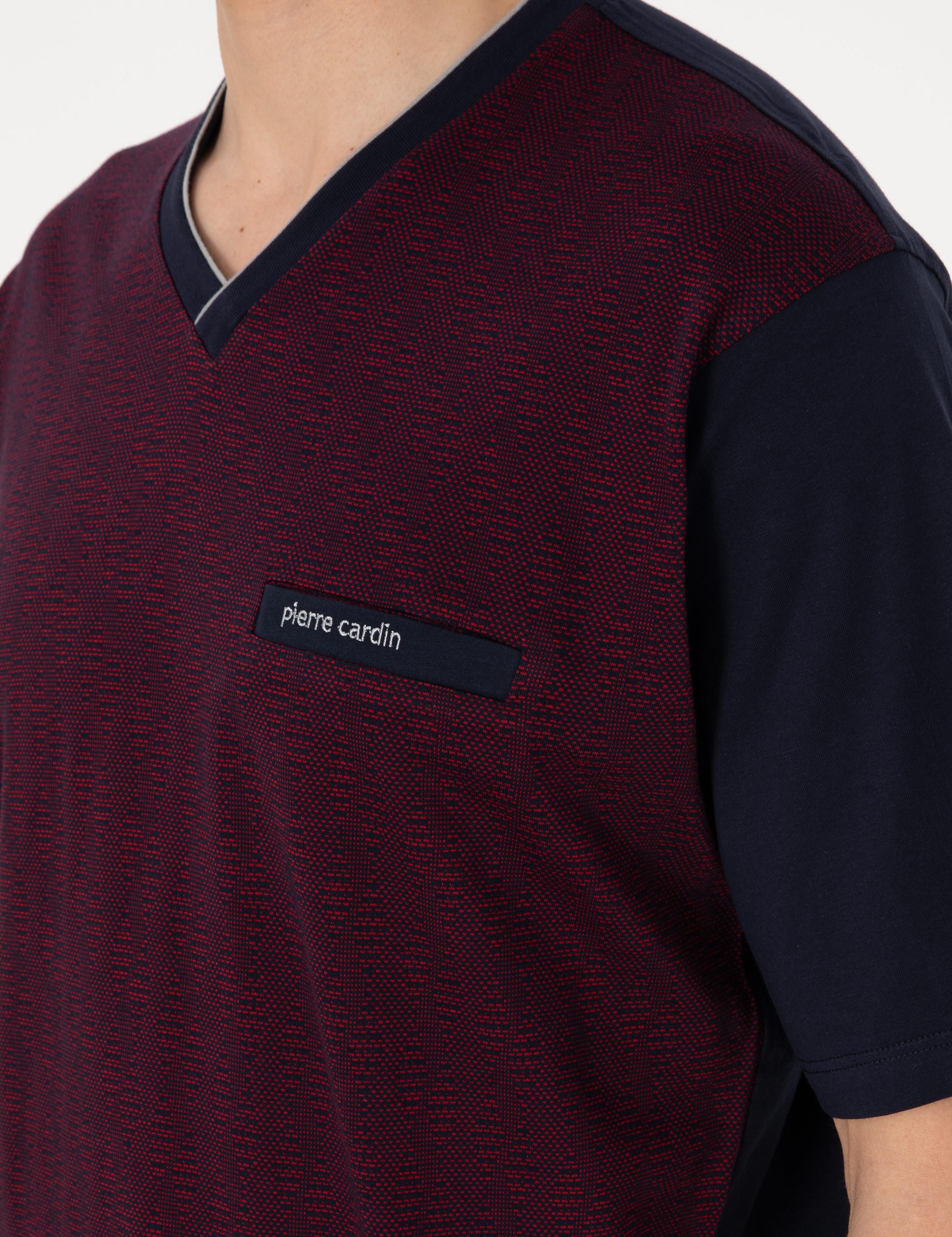 Bordo Kısakol 3'lü Jakarlı Pijama Takımı