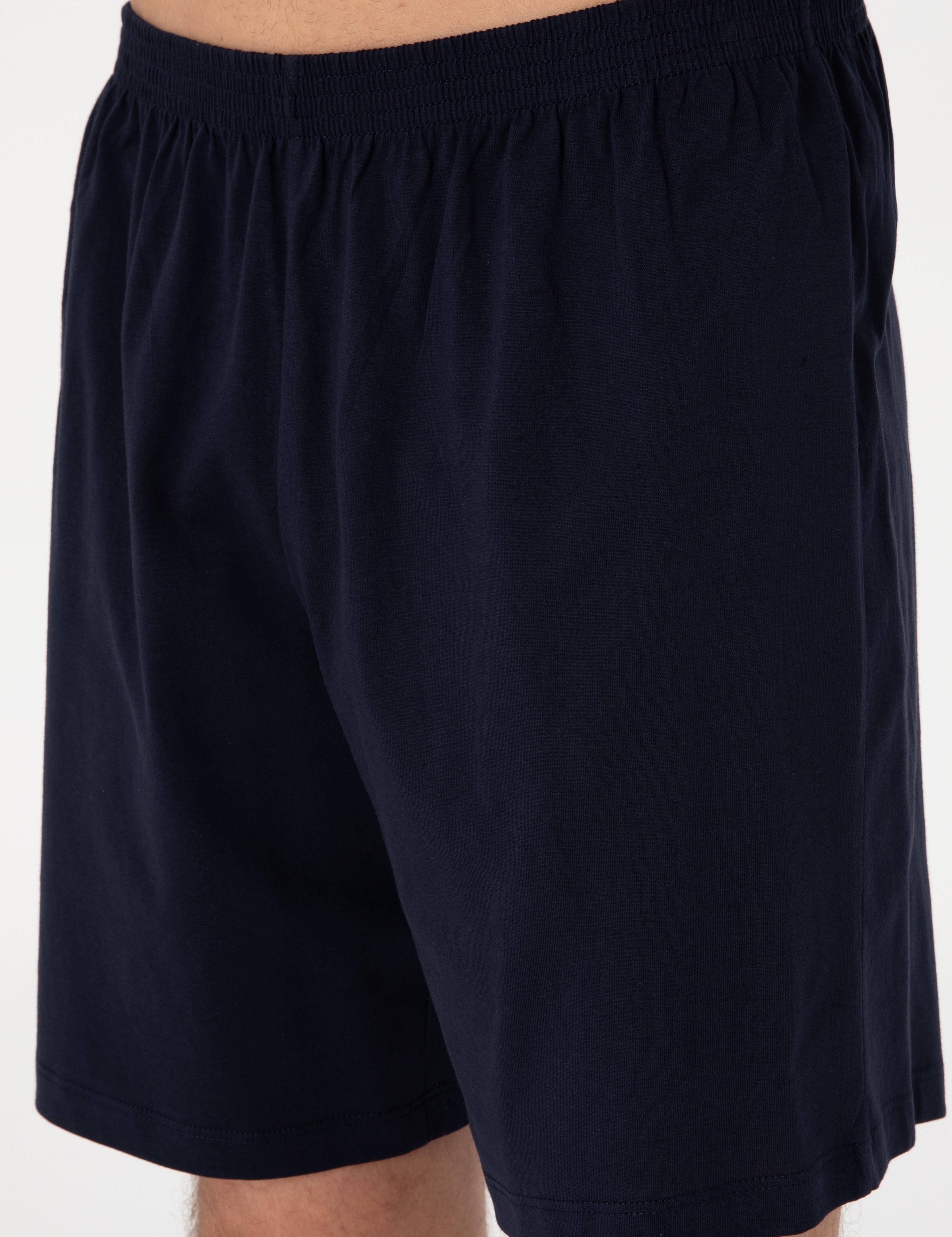 Lacivert Kısakol 3'lü Jakarlı Pijama Takımı - Image 7