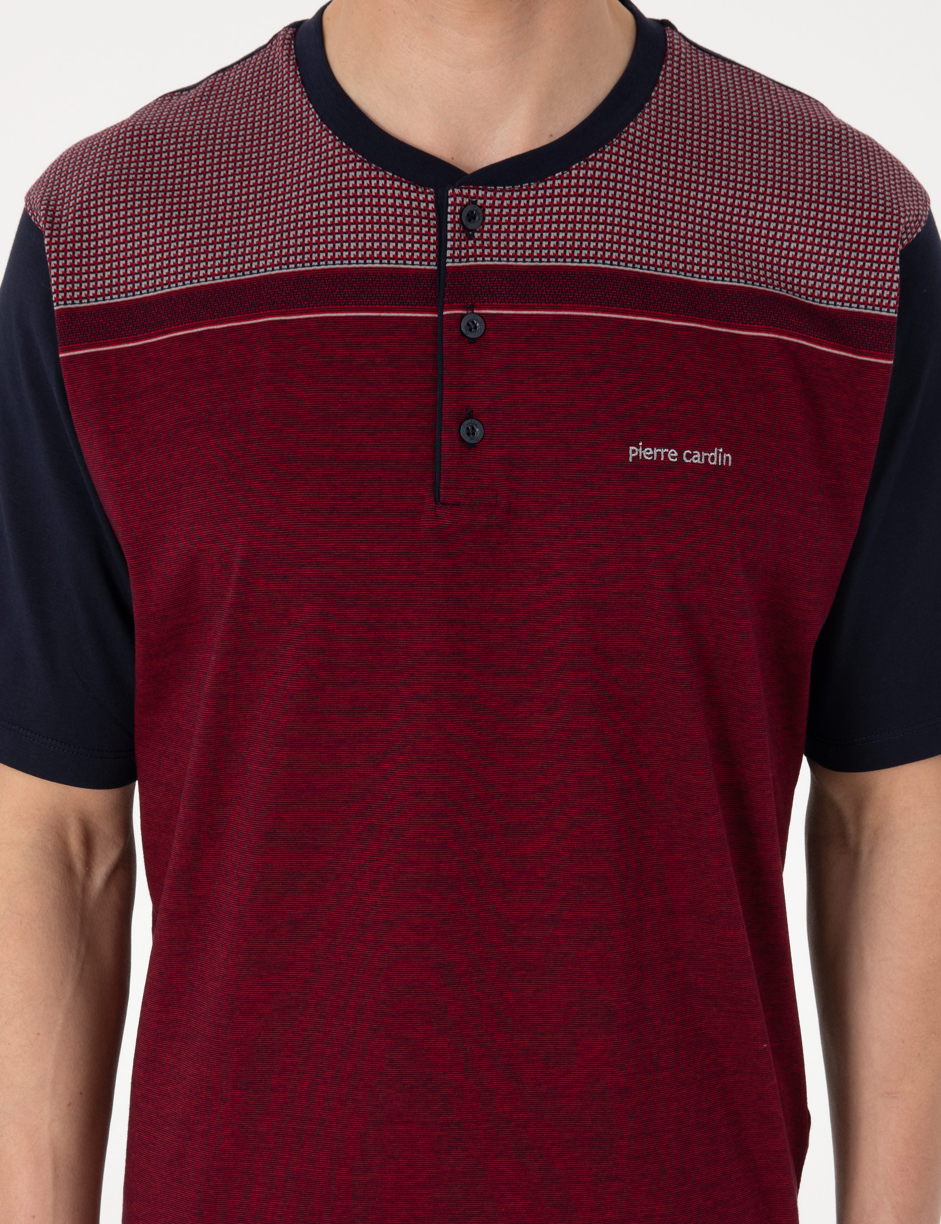 Bordo Kısakol 3'lü Jakarlı Pijama Takımı - Image 5