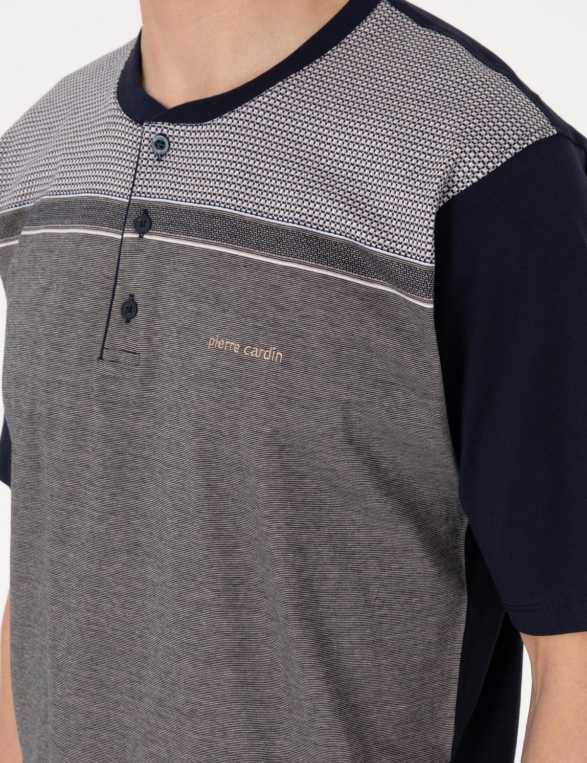 Kahverengi Kısakol 3'lü Jakarlı Pijama Takımı - 50314446004