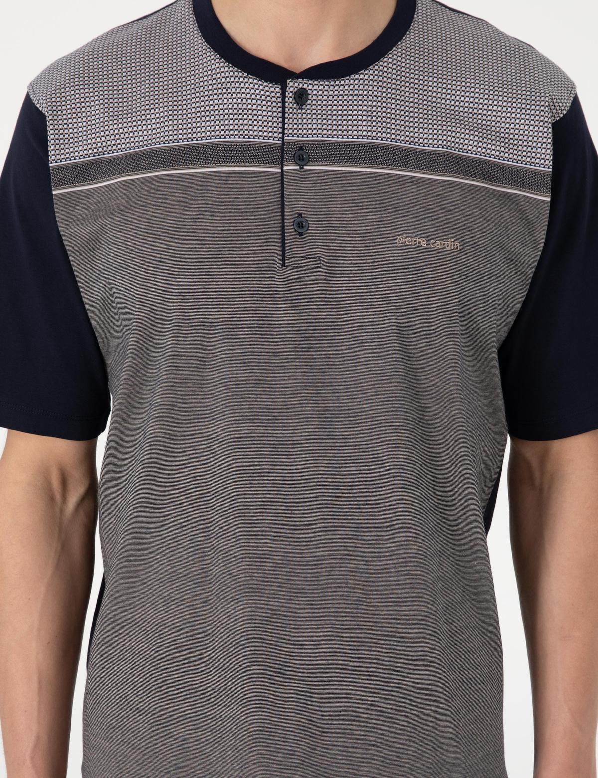 Kahverengi Kısakol 3'lü Jakarlı Pijama Takımı - 50314446004