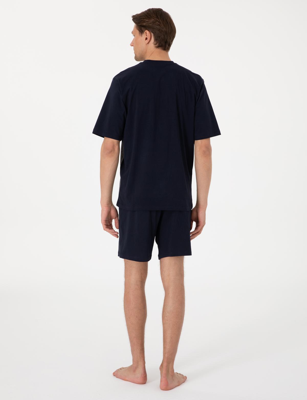 Kahverengi Kısakol 3'lü Jakarlı Pijama Takımı - 50314446004