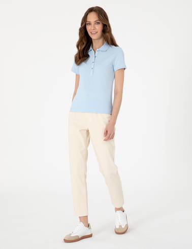 Mavi Slim Fit Pamuklu Polo Yaka Basic Tişört