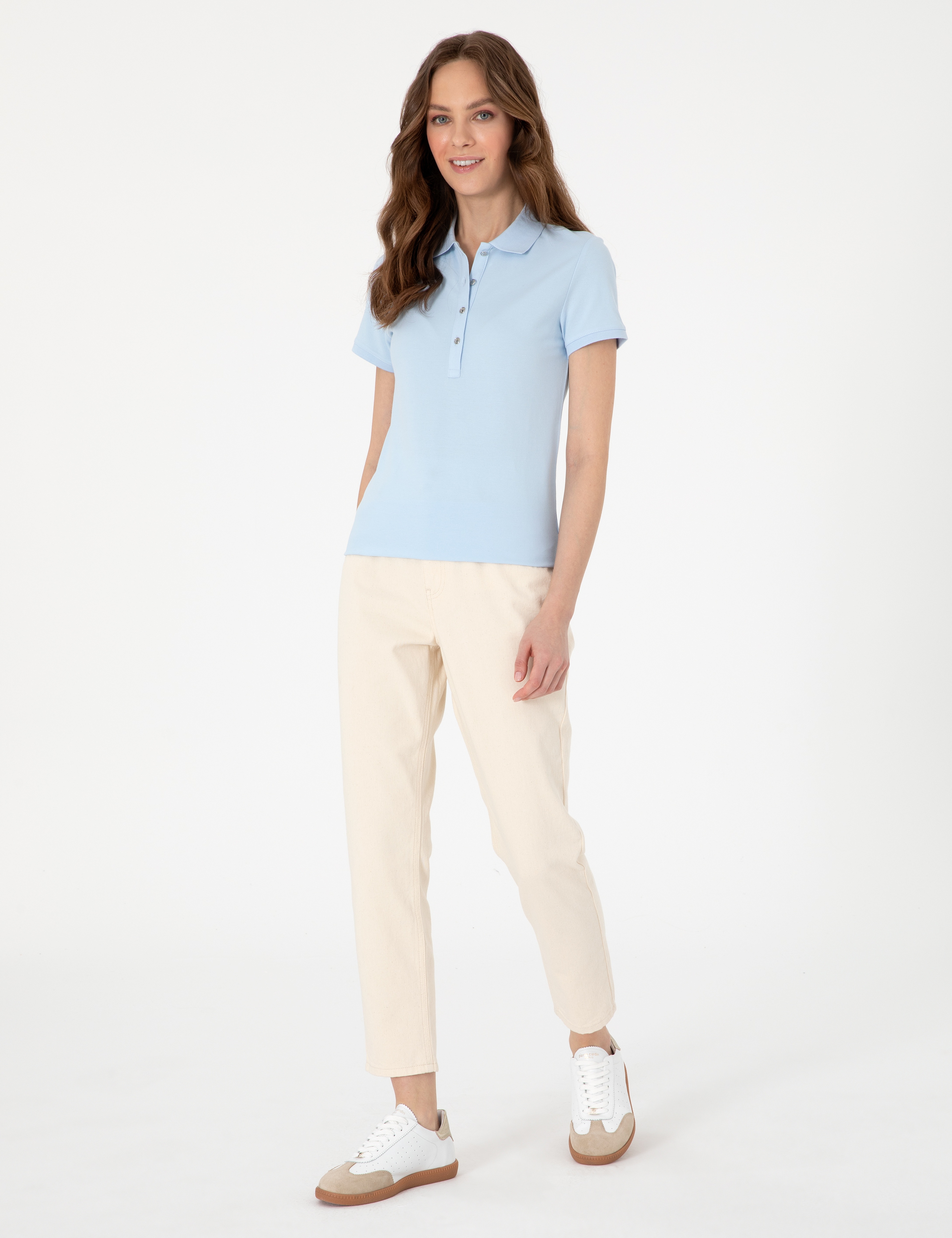 Mavi Slim Fit Pamuklu Polo Yaka Basic Tişört - Image 4