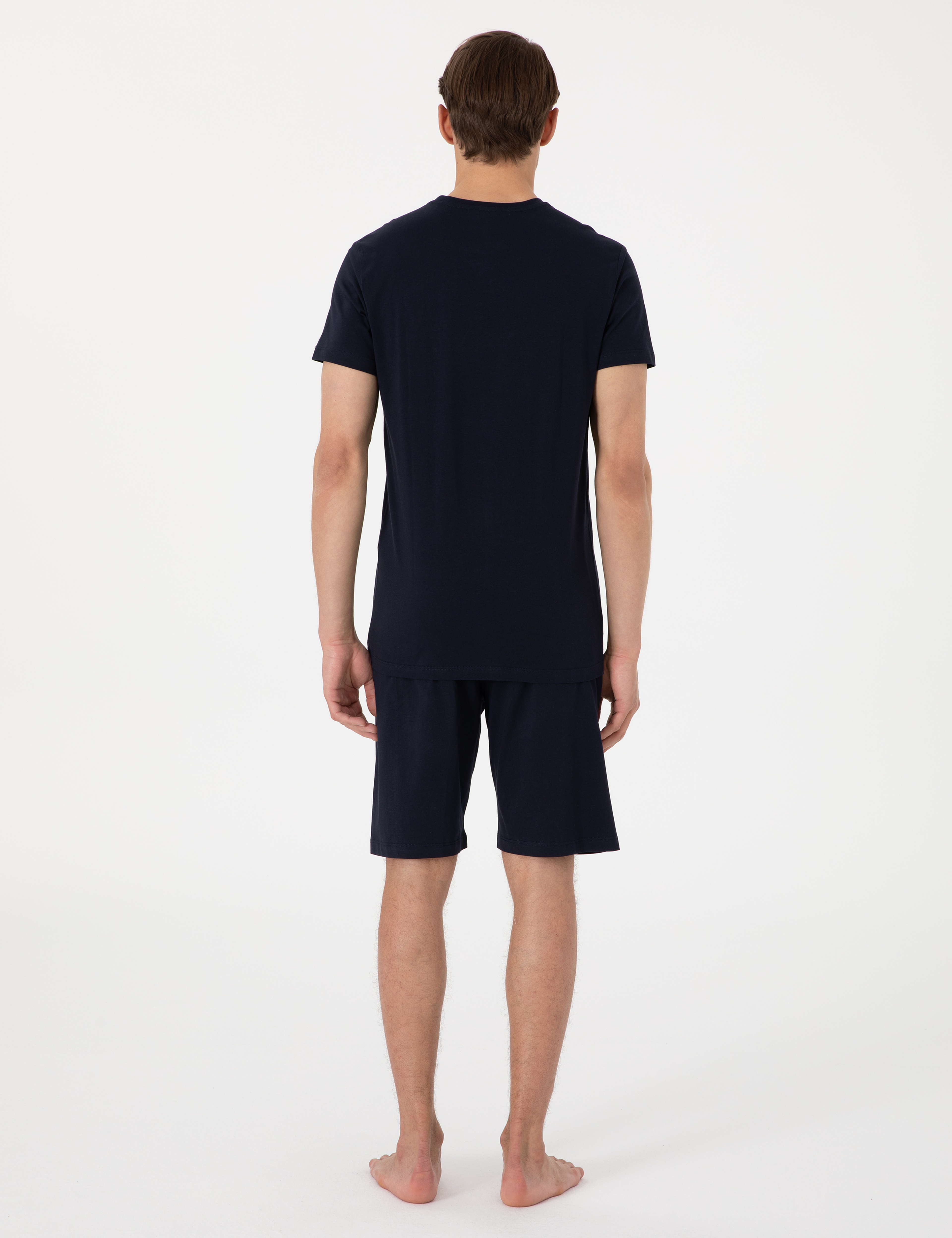 Lacivert Kısakol Şortlu Pijama Takımı - Image 5