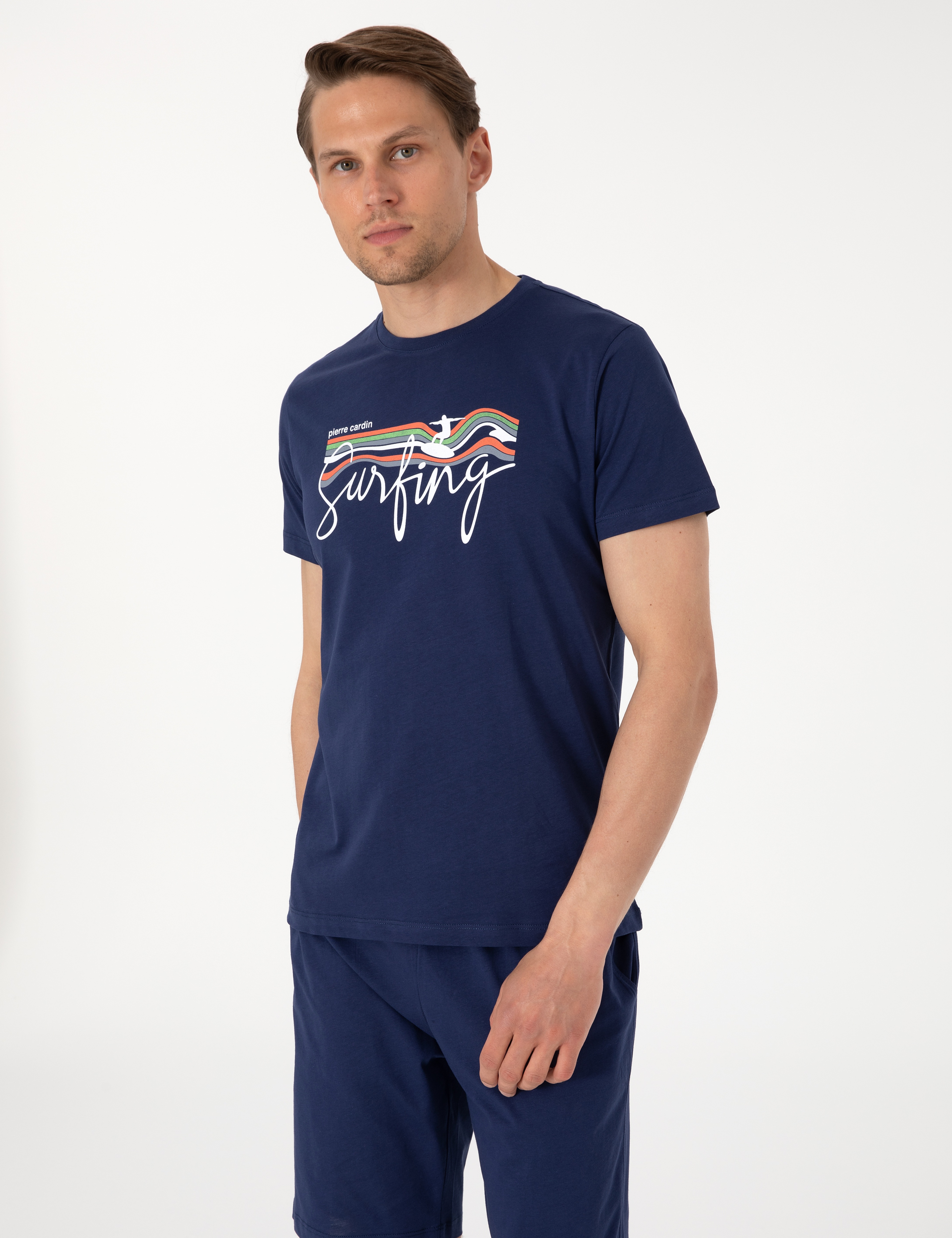 Mavi Kısakol Şortlu Pijama Takımı - Image 3