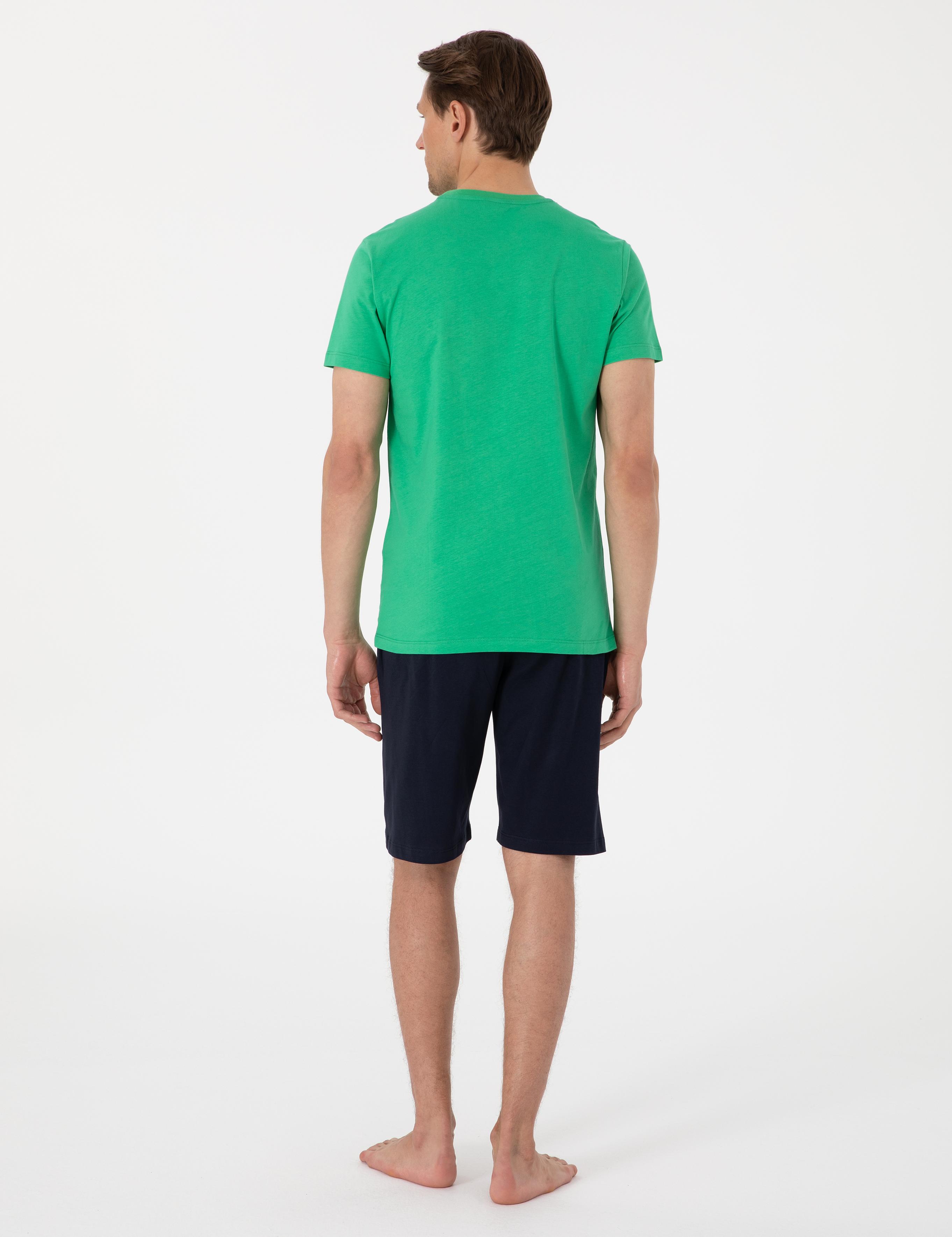 Yeşil Kısakol Şortlu Pijama Takımı