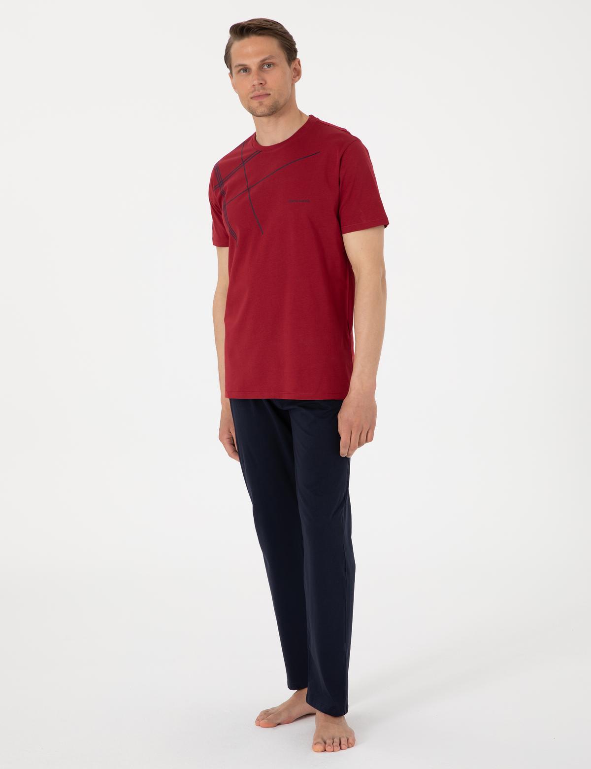 Bordo Kısakol Pijama Takımı - 50314415004