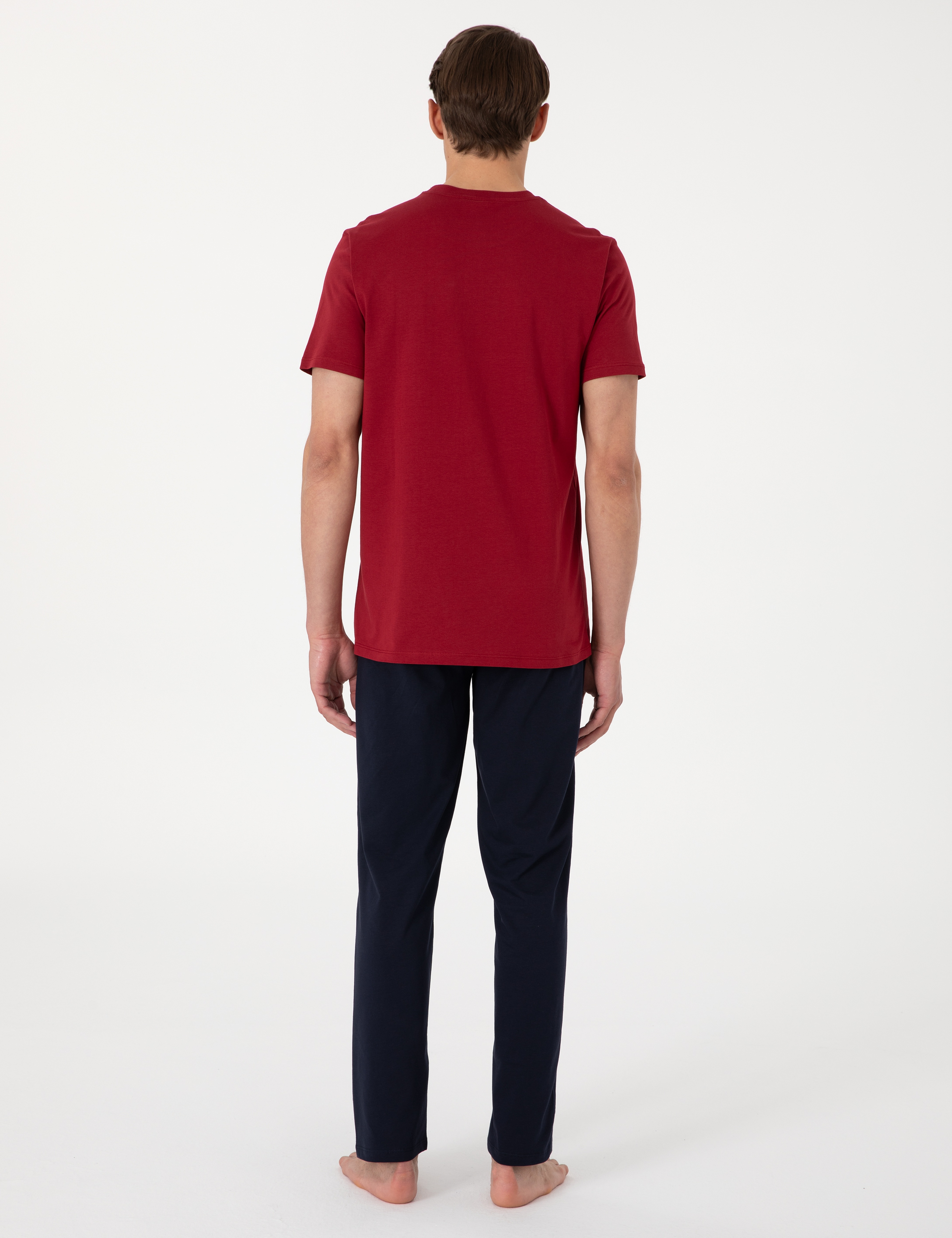 Bordo Kısakol Pijama Takımı - Image 5