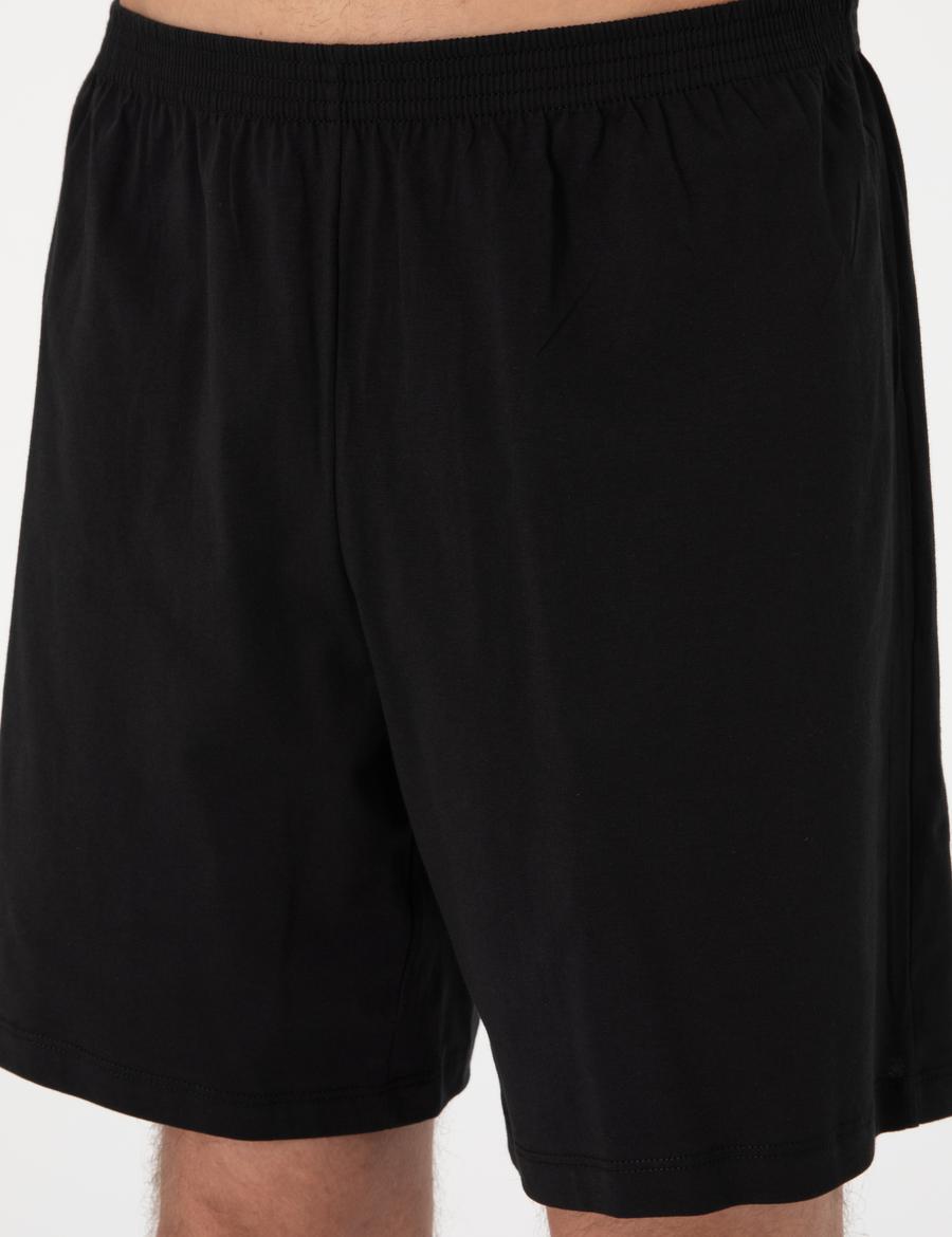 Siyah Kısakol 3'lü Jakarlı Pijama Takımı