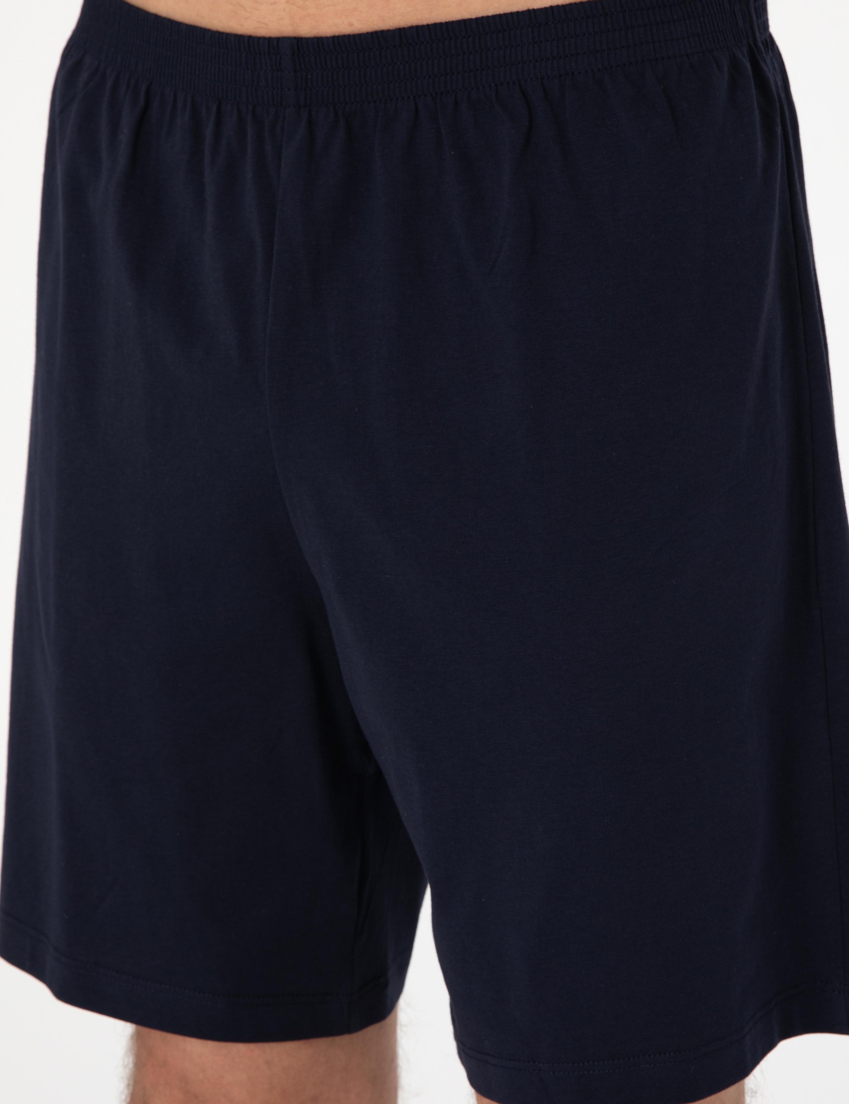 Lacivert Kısakol 3'lü Jakarlı Pijama Takımı