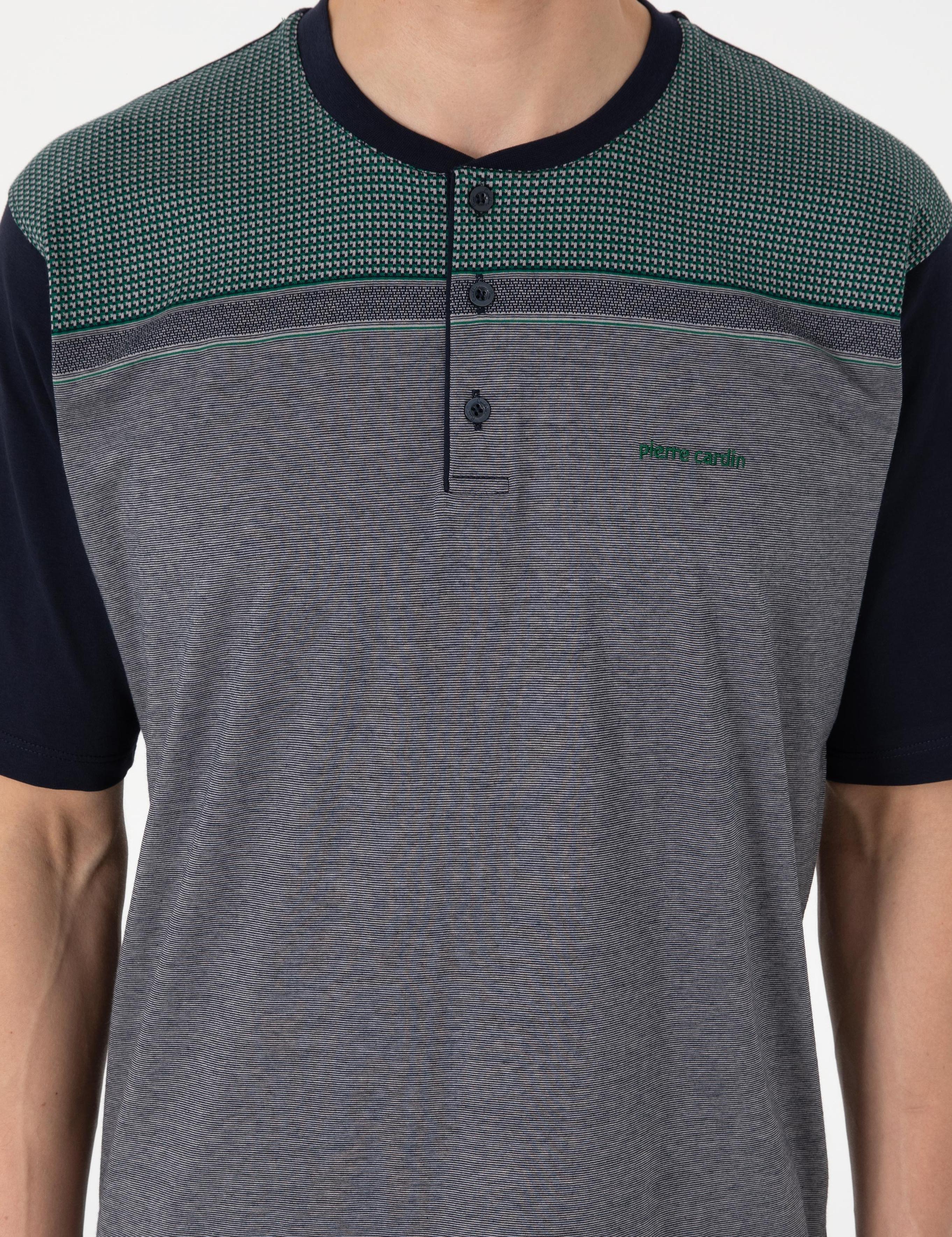 Yeşil Kısakol 3'lü Jakarlı Pijama Takımı