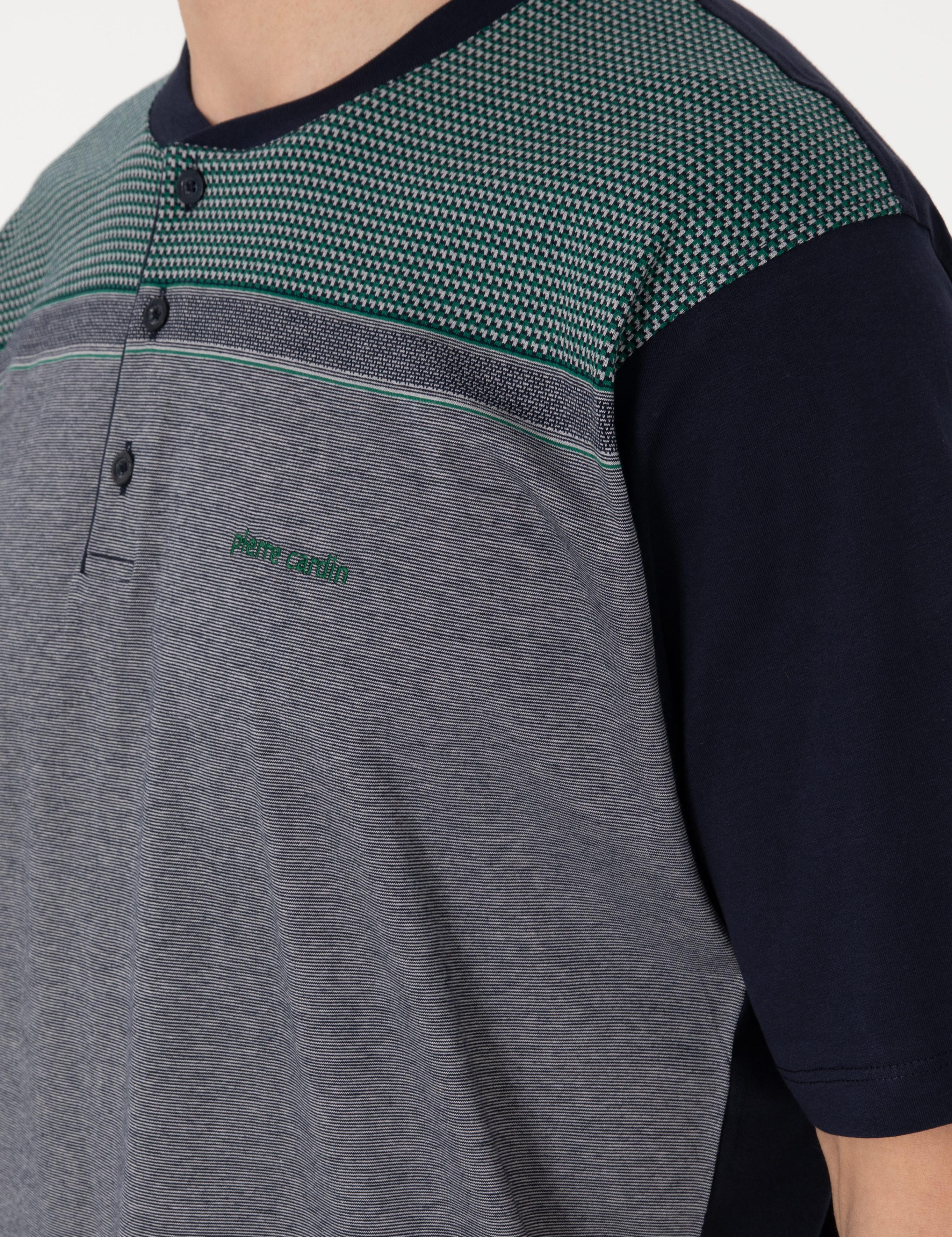 Yeşil Kısakol 3'lü Jakarlı Pijama Takımı