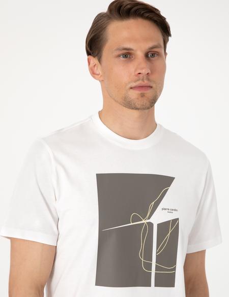 Ekru Regular Fit Tişört - 50302576194