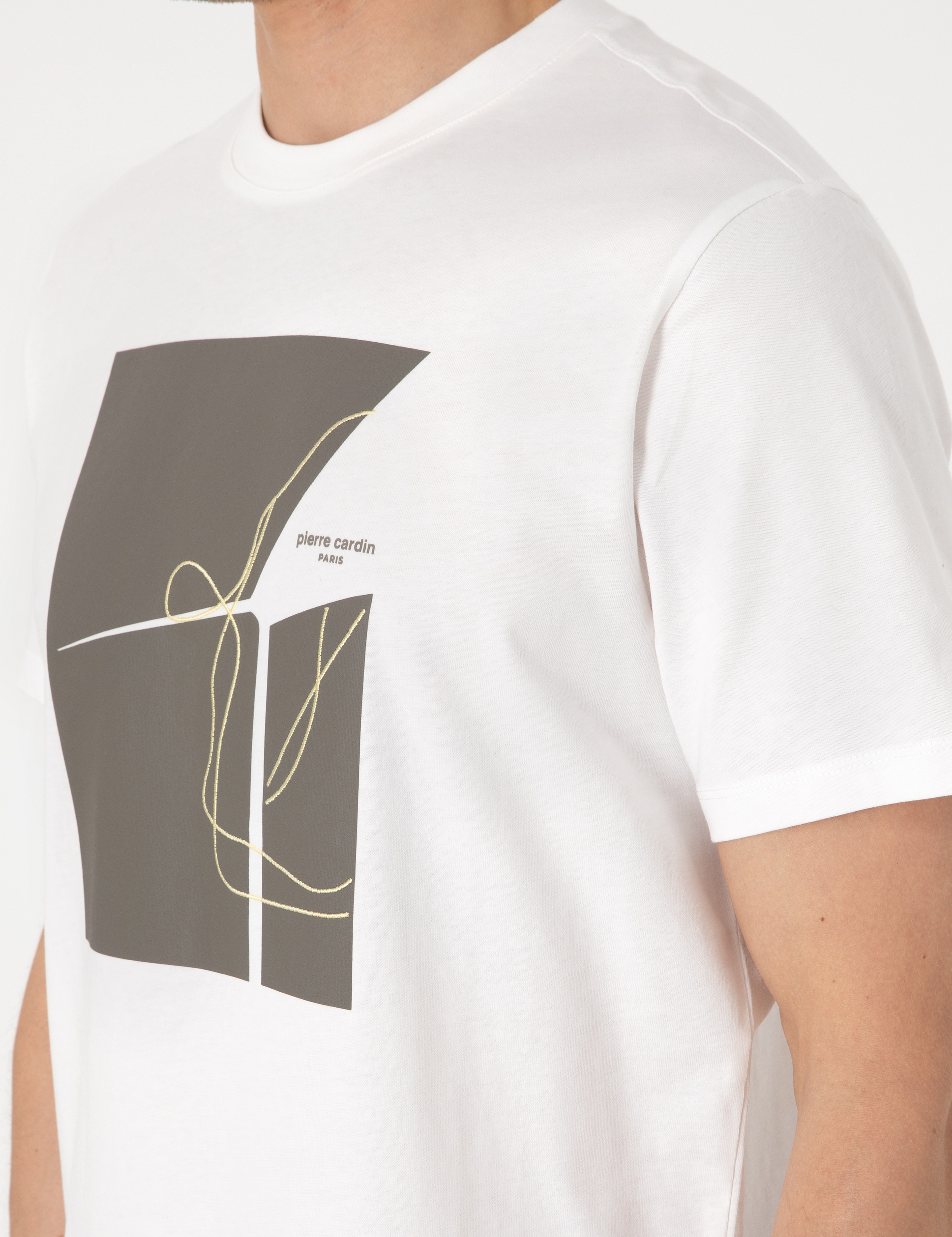 Ekru Regular Fit Tişört - Image 7