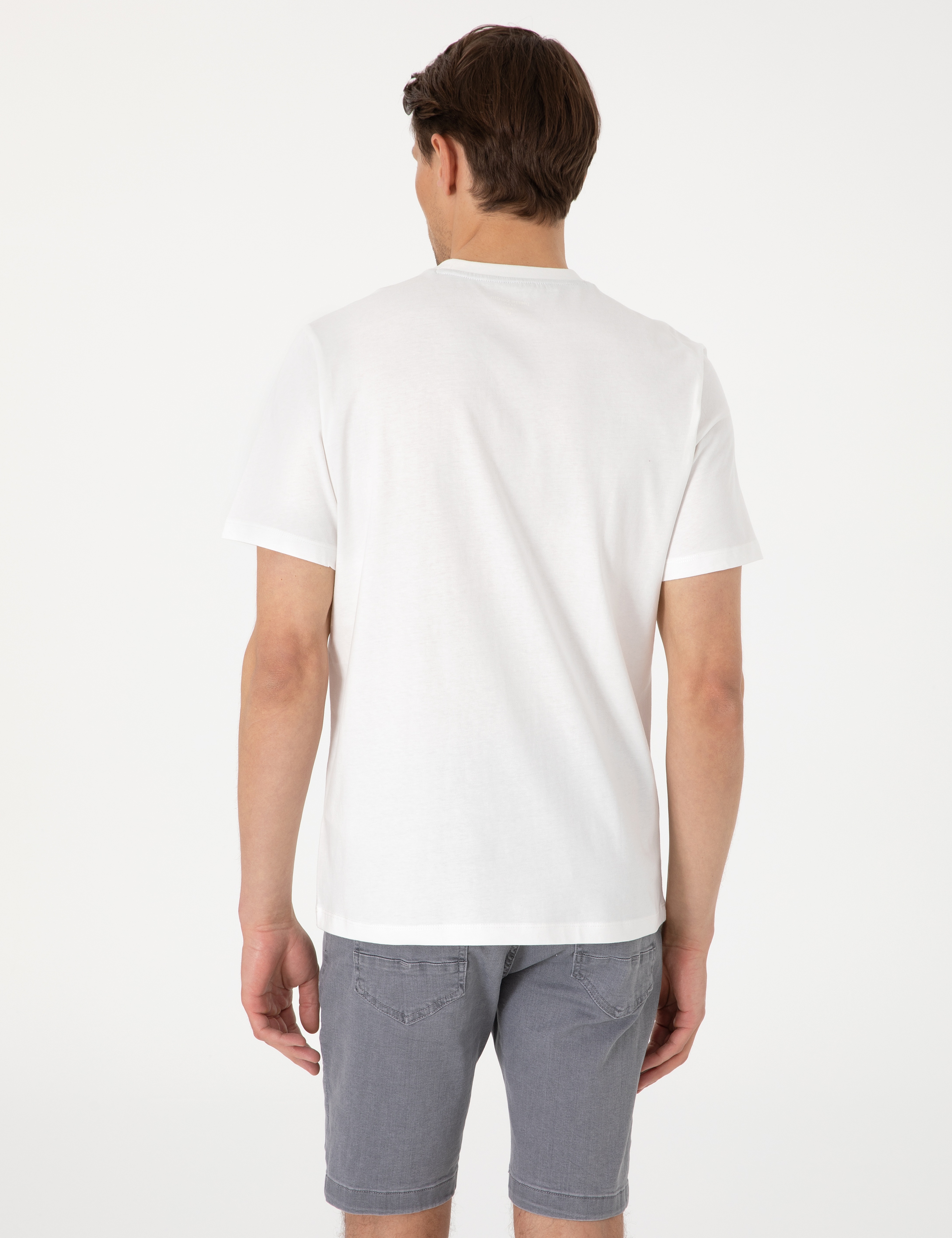 Ekru Regular Fit Tişört - Image 5
