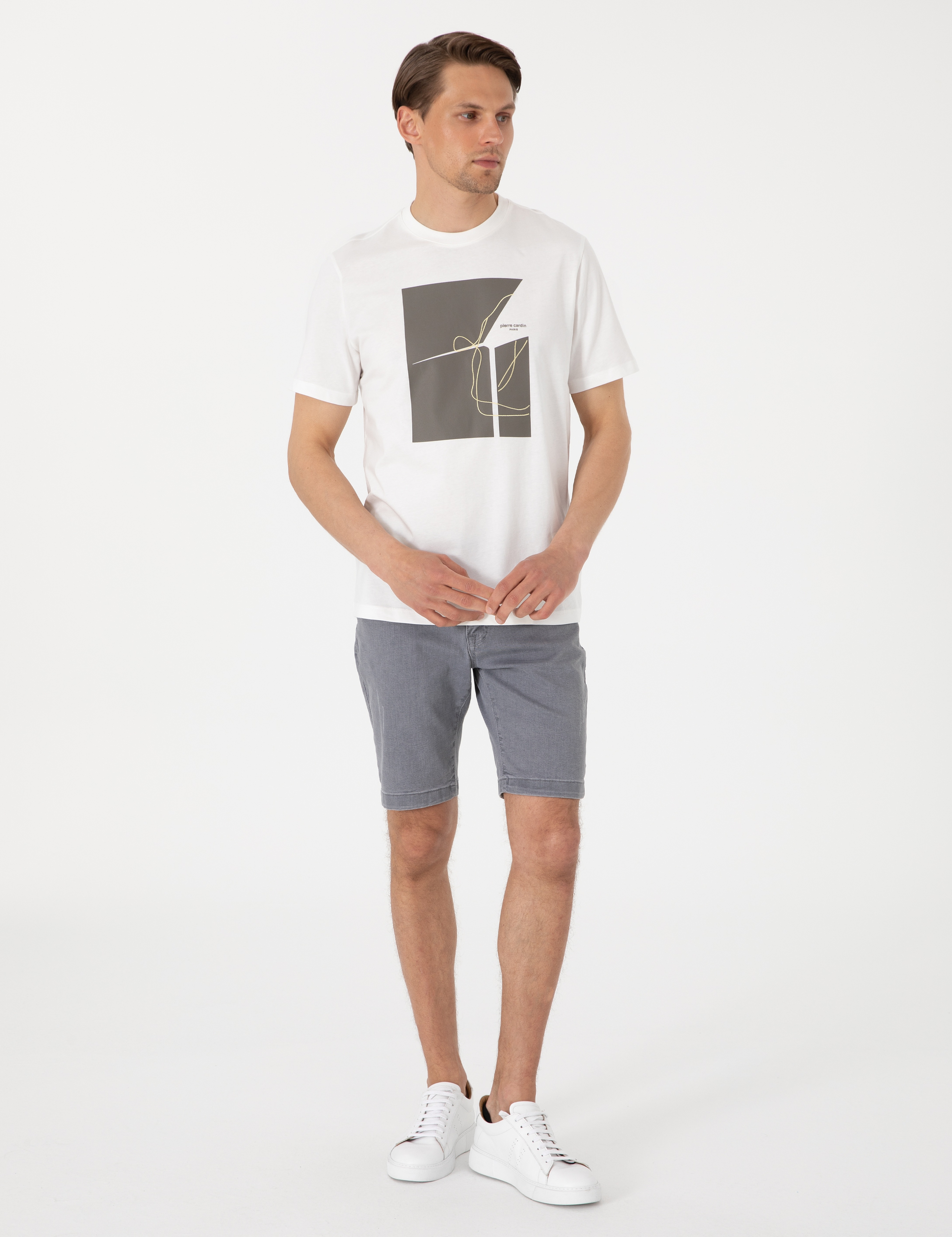 Ekru Regular Fit Tişört - Image 4