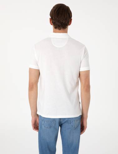 Ekru Slim Fit Tişört