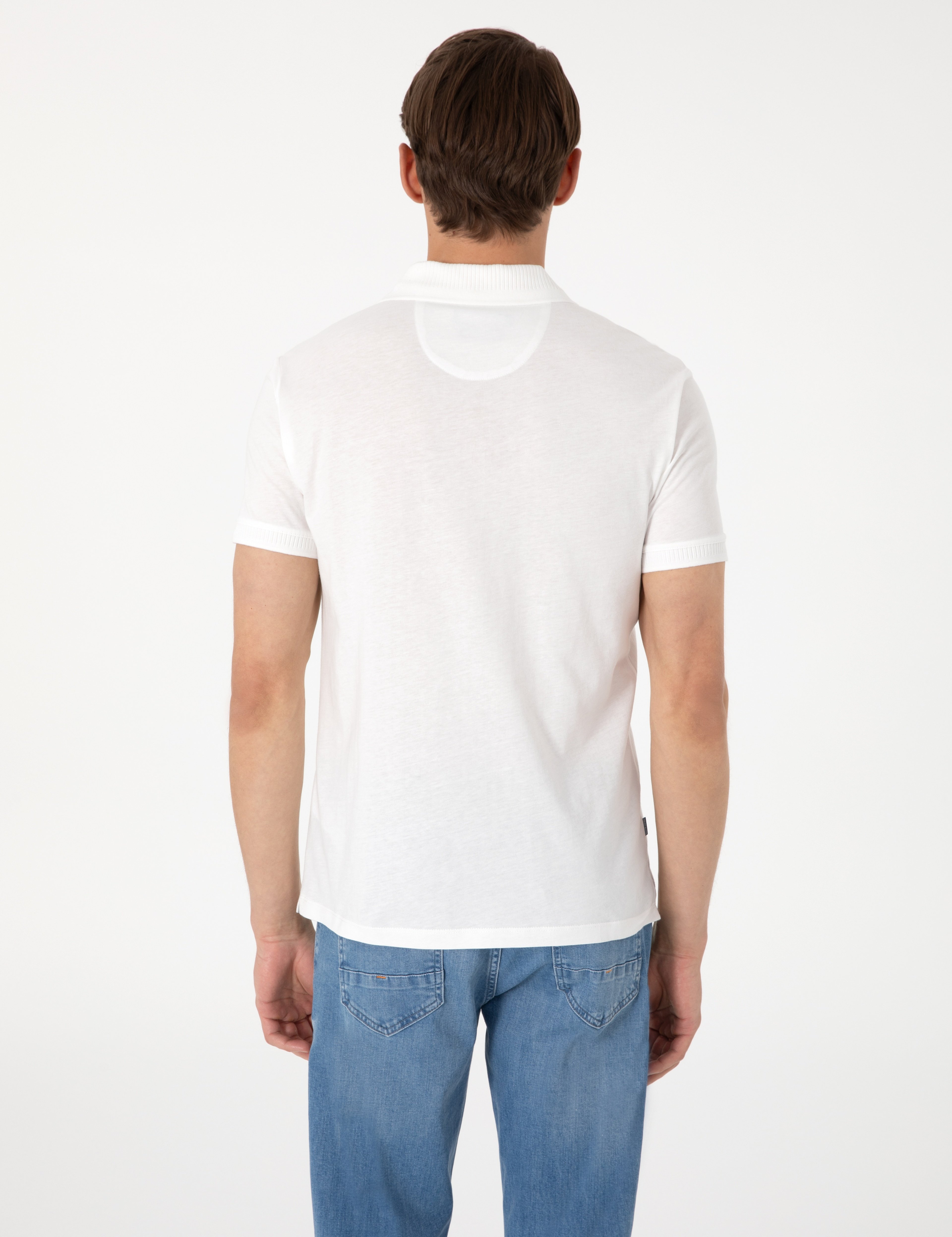 Ekru Slim Fit Tişört - Image 5