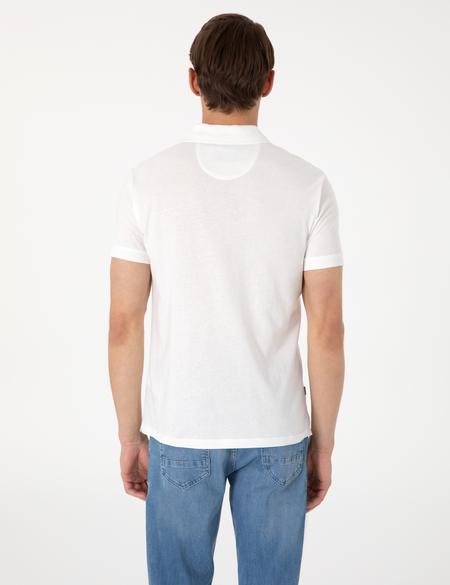 Ekru Slim Fit Tişört - 50302598193