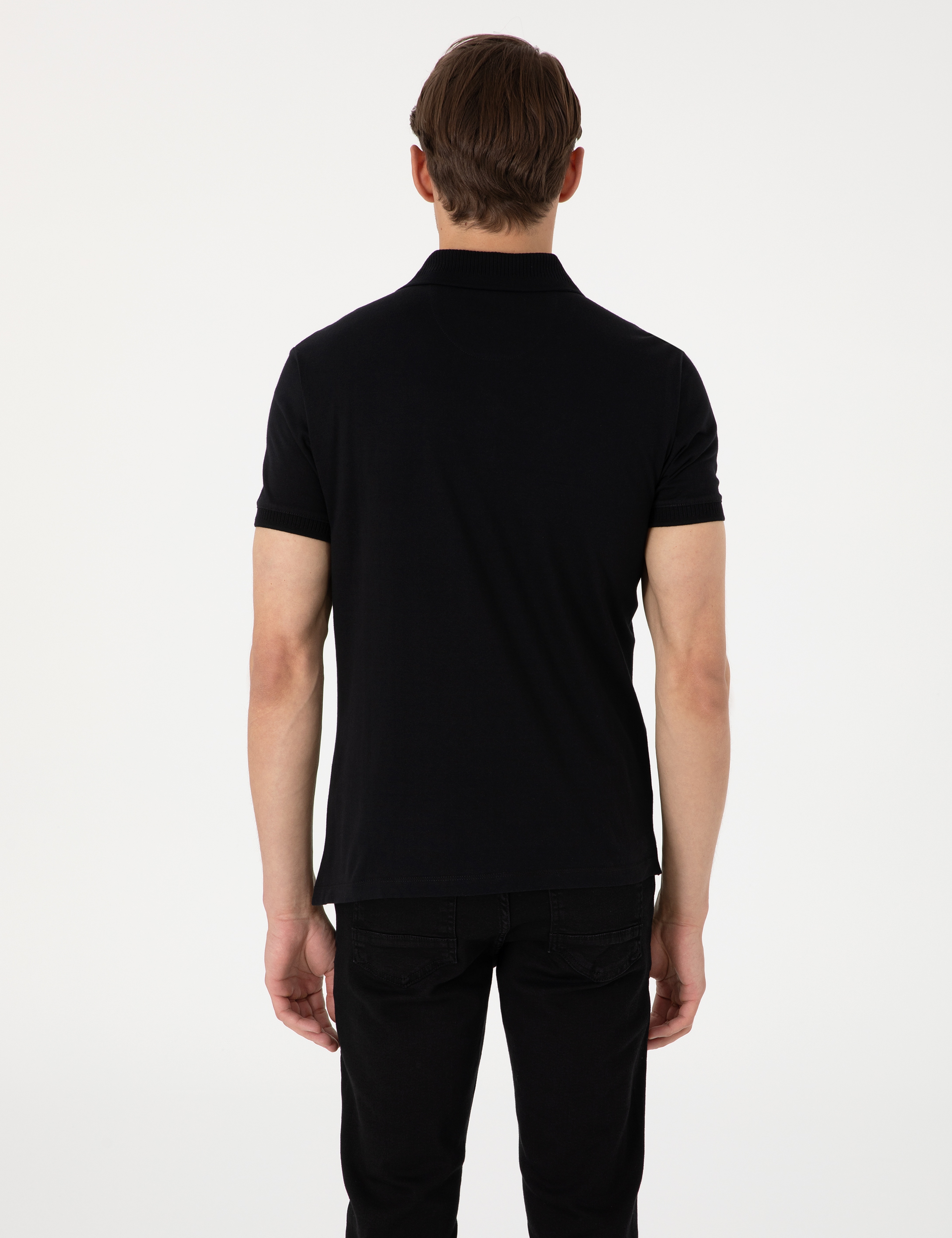 Siyah Slim Fit Tişört - Image 5