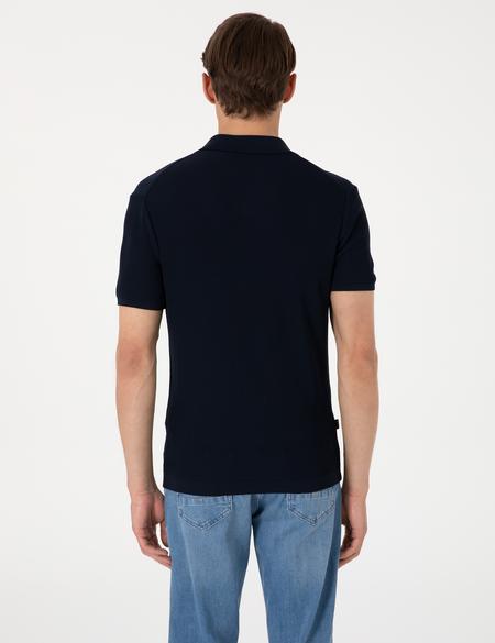 Lacivert Slim Fit Polo Yaka Triko Tişört - 50306123001