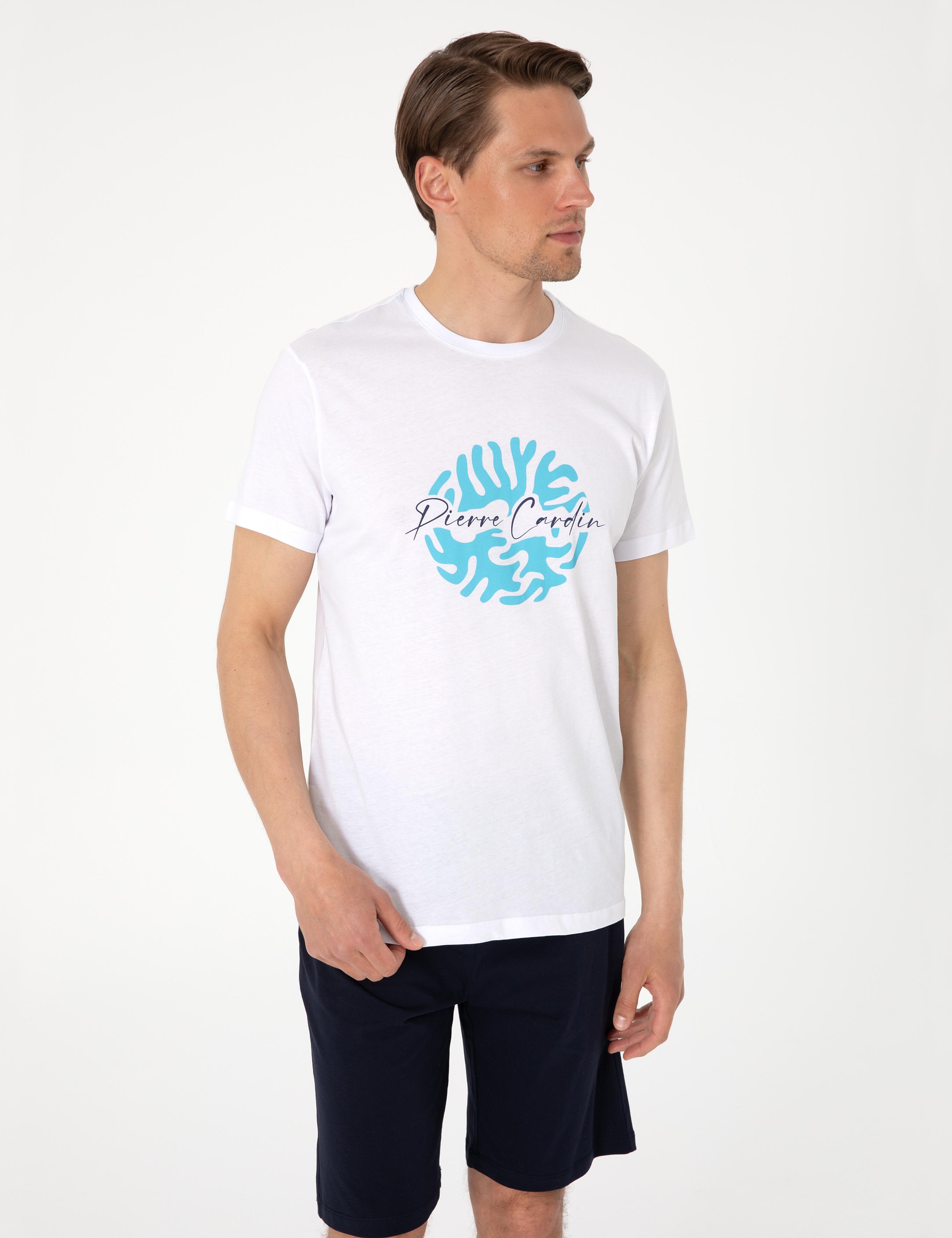 Beyaz Kısakol Şortlu Pijama Takımı