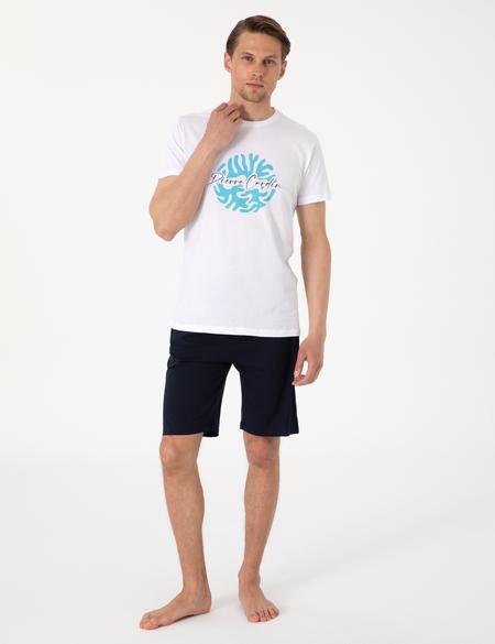 Beyaz Kısakol Şortlu Pijama Takımı - 50314388005