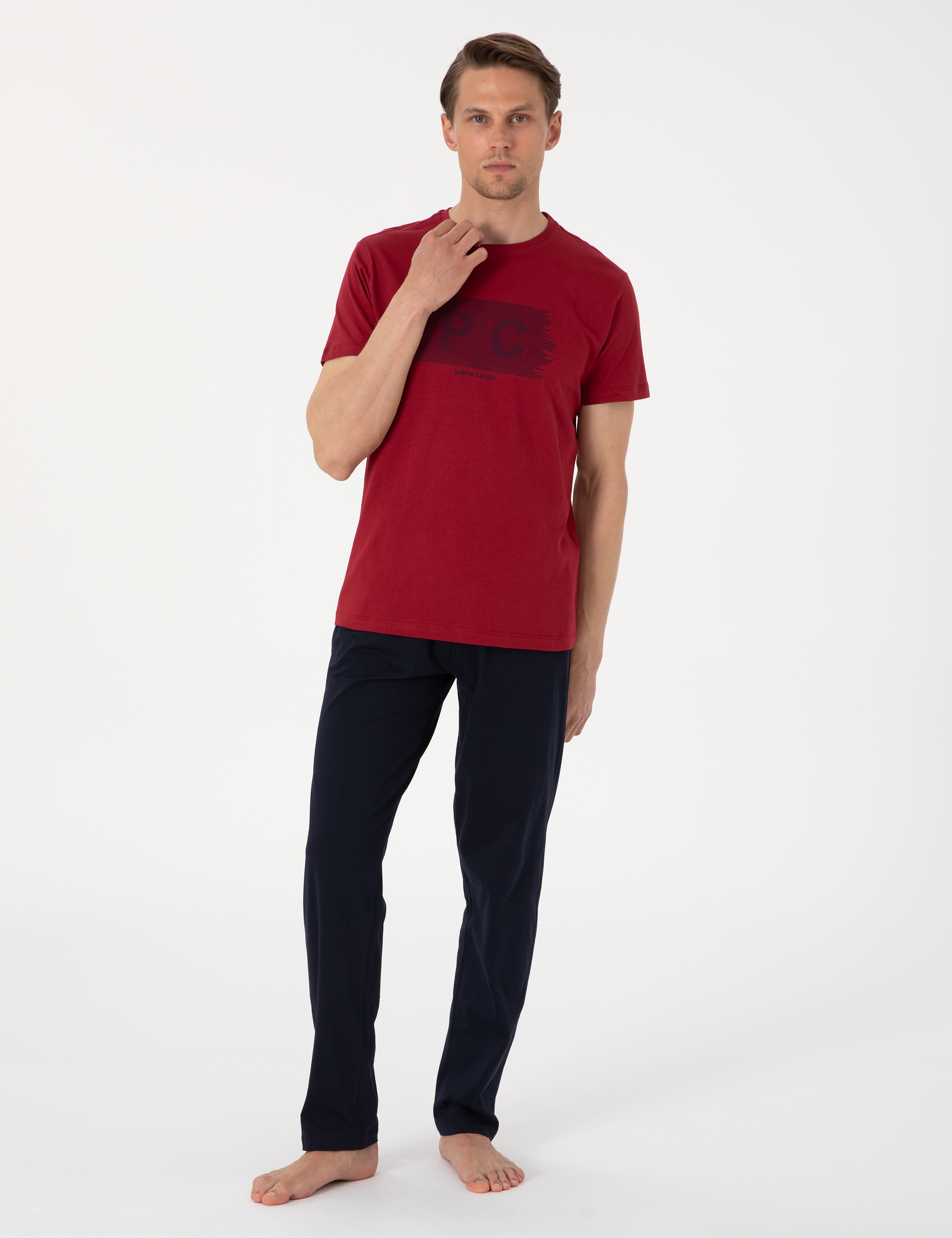 Bordo Kısakol Pijama Takımı - Image 4