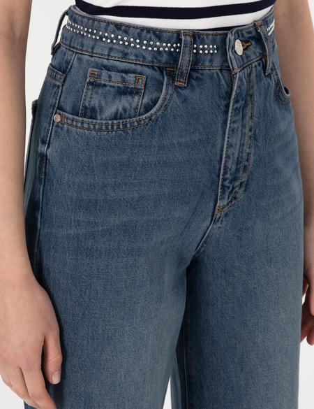 İndigo Waist Flare Fit Jean Pantolon - 50301305012