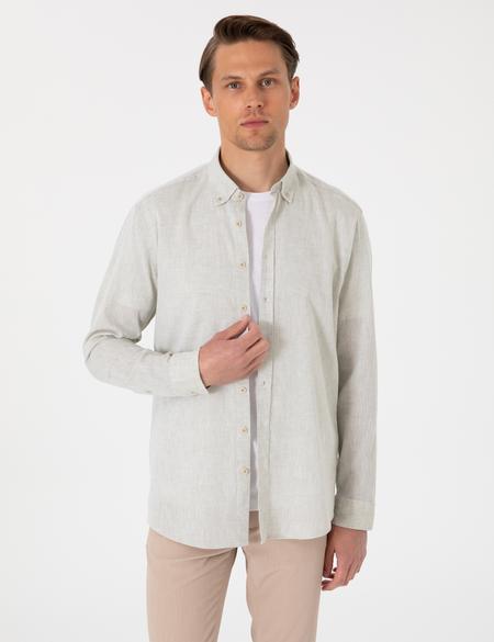 Yeşil Regular Fit Uzun Kollu Gömlek - 50303245001