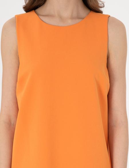 Turuncu A Kesim Dokuma Elbise - 50300936008