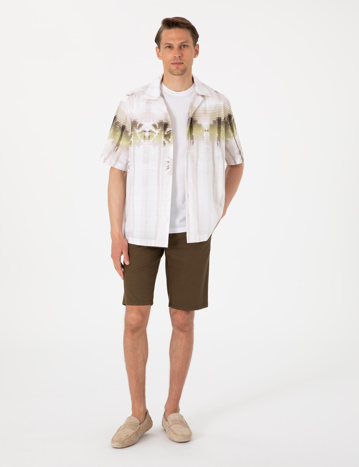 Haki Oversize Kısa Kollu Gömlek - 50304517005