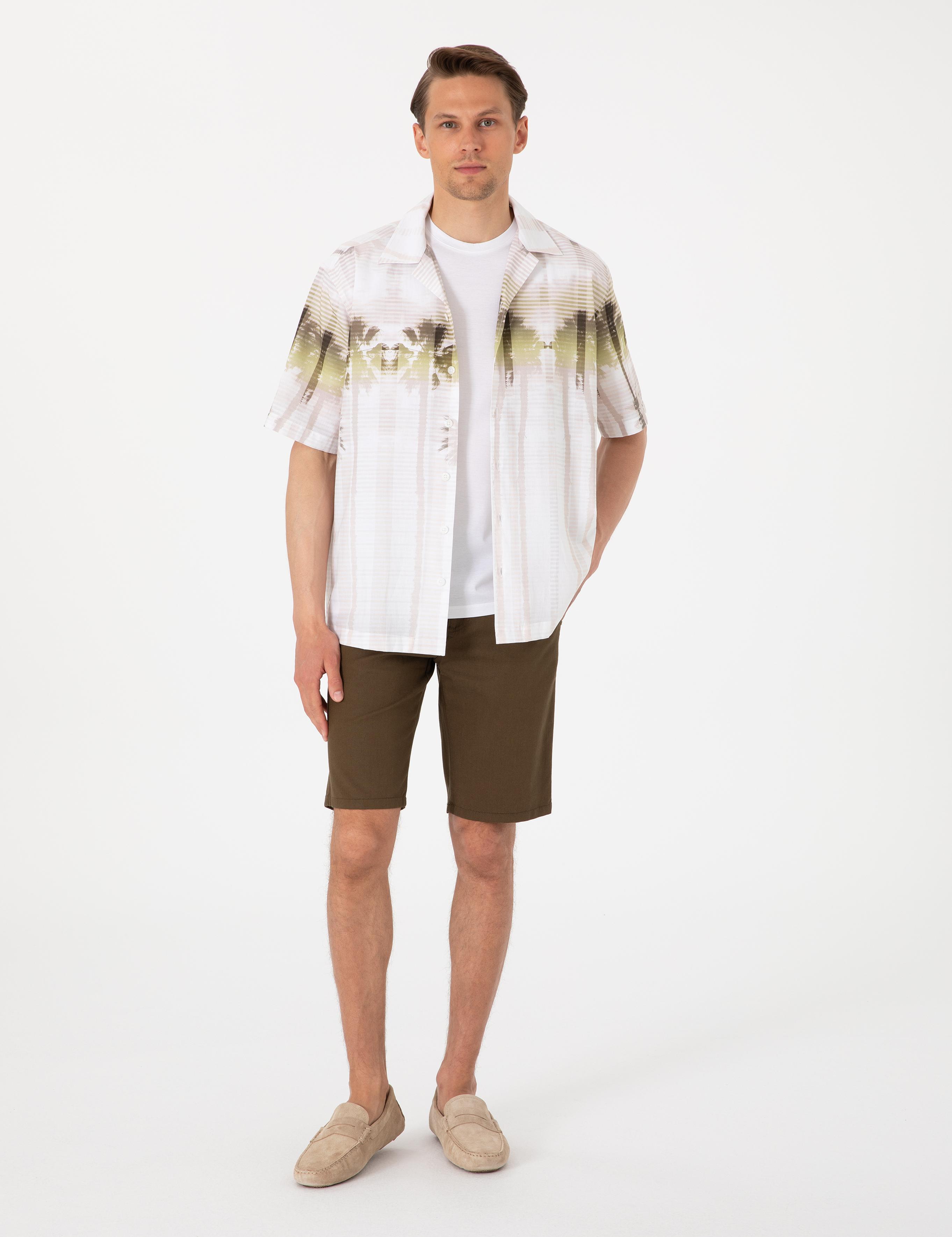 Haki Oversize Kısa Kollu Gömlek