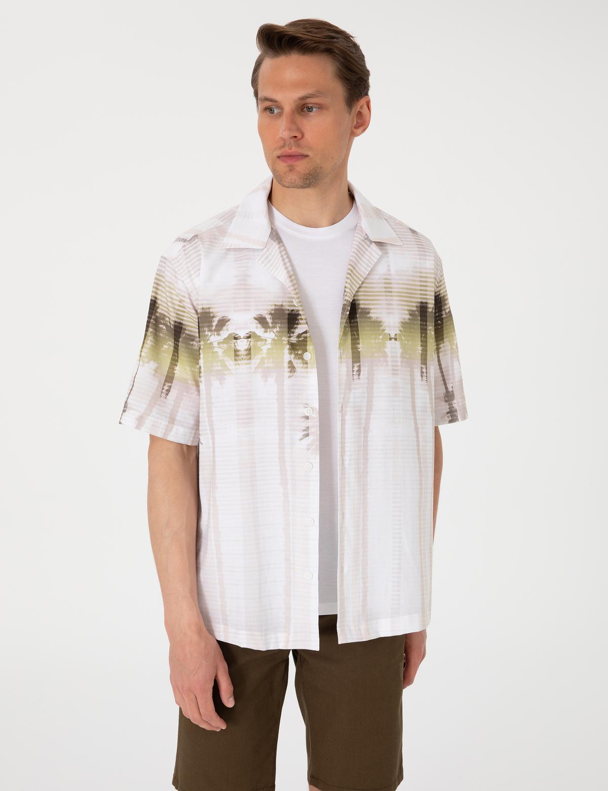 Haki Oversize Kısa Kollu Gömlek